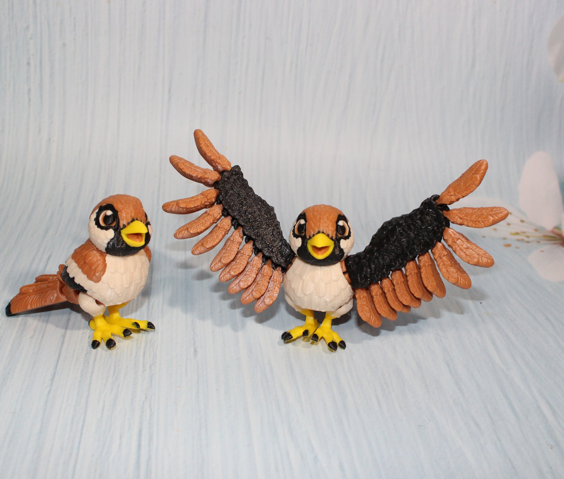 Snow owl or Sparrow 3d printed 2.5" tall - Wonderland 3D Printing 