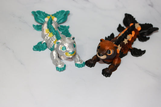 Aquarius the MerOtter Articulated 3d Printed Figurine - Wonderland 3D Printing 