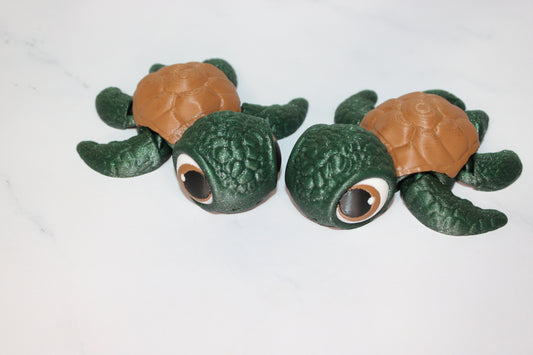Dream Turtles or Sea Turtle 3.5 inches Long Articulated 3d Printed Figurine - Wonderland 3D Printing 