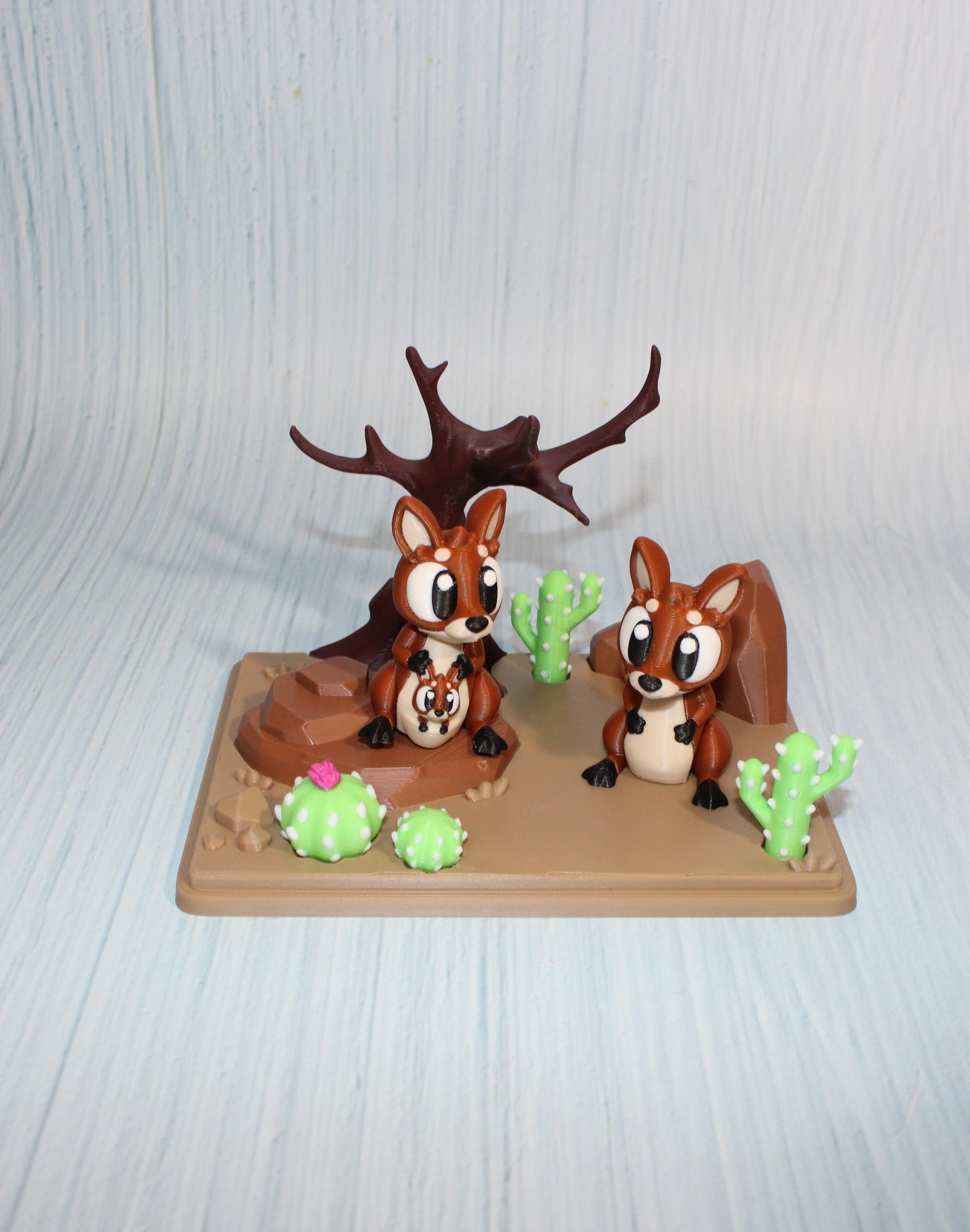 Flexi Kangaroo and Mini Desert Design Showcase-3D Printed Flexi Fidget- Comes with 2 Kangaroos - Wonderland 3D Printing 
