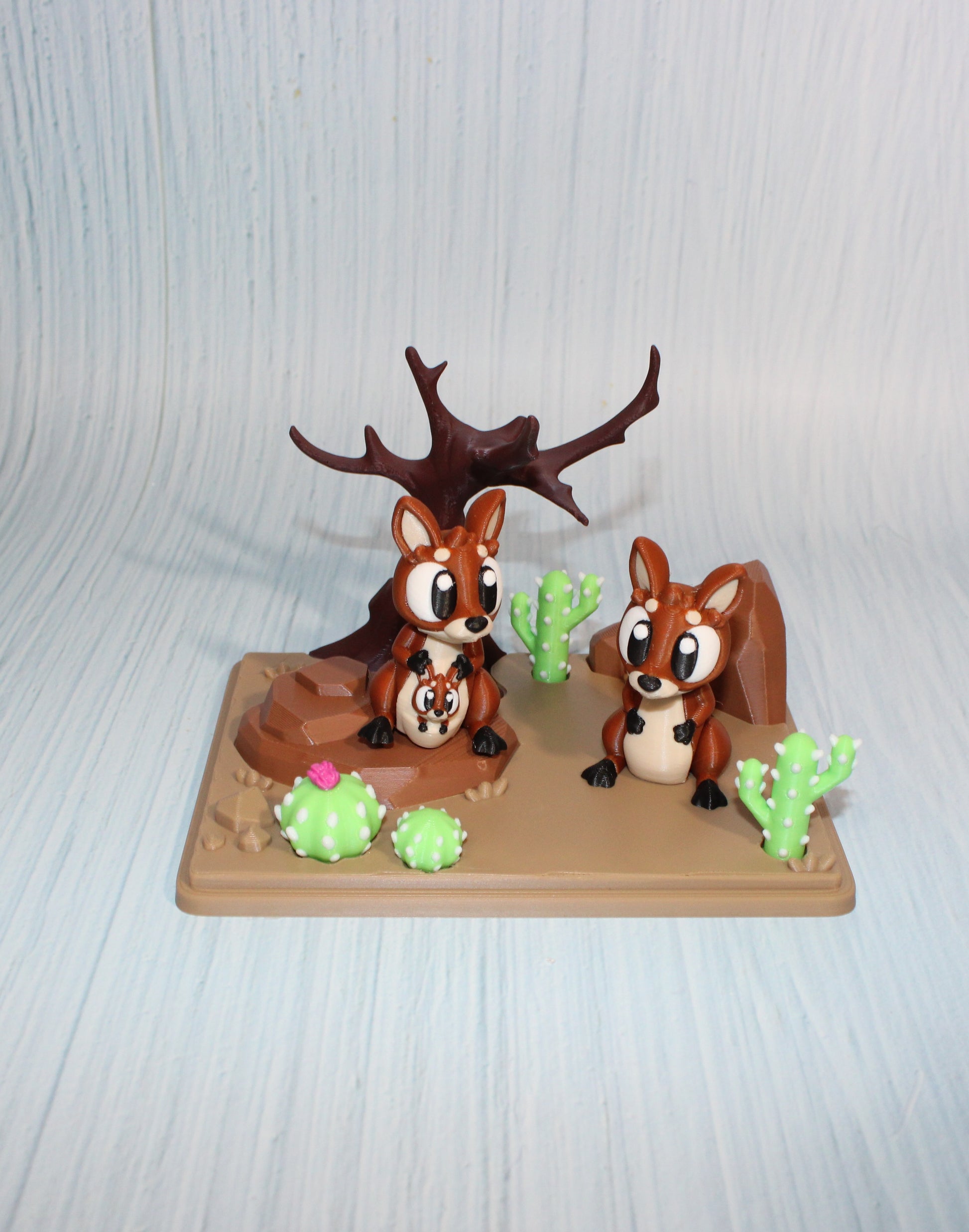 Flexi Kangaroo and Mini Desert Design Showcase-3D Printed Flexi Fidget- Comes with 2 Kangaroos - Wonderland 3D Printing 