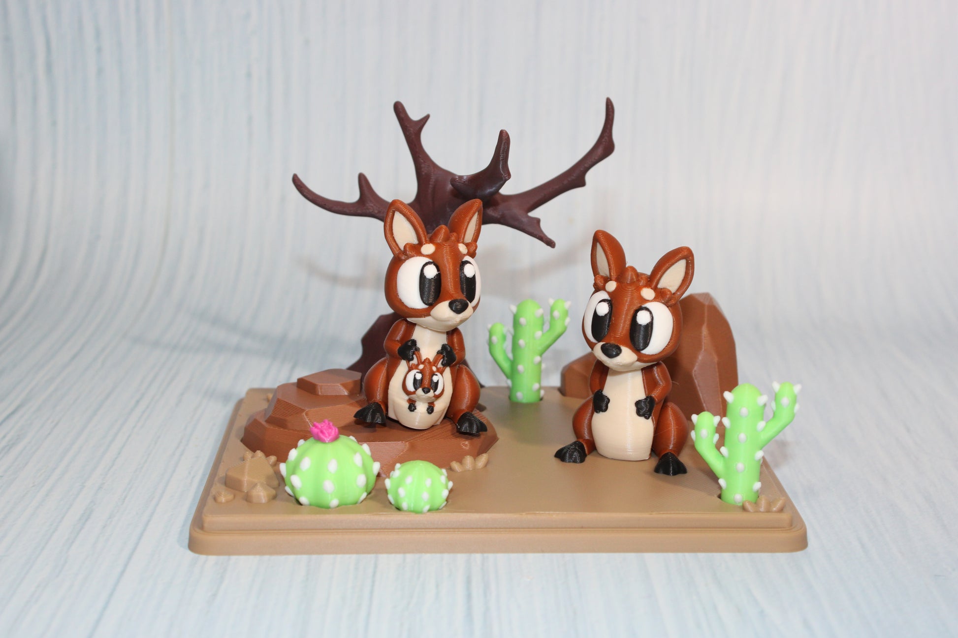 Flexi Kangaroo and Mini Desert Design Showcase-3D Printed Flexi Fidget- Comes with 2 Kangaroos - Wonderland 3D Printing 