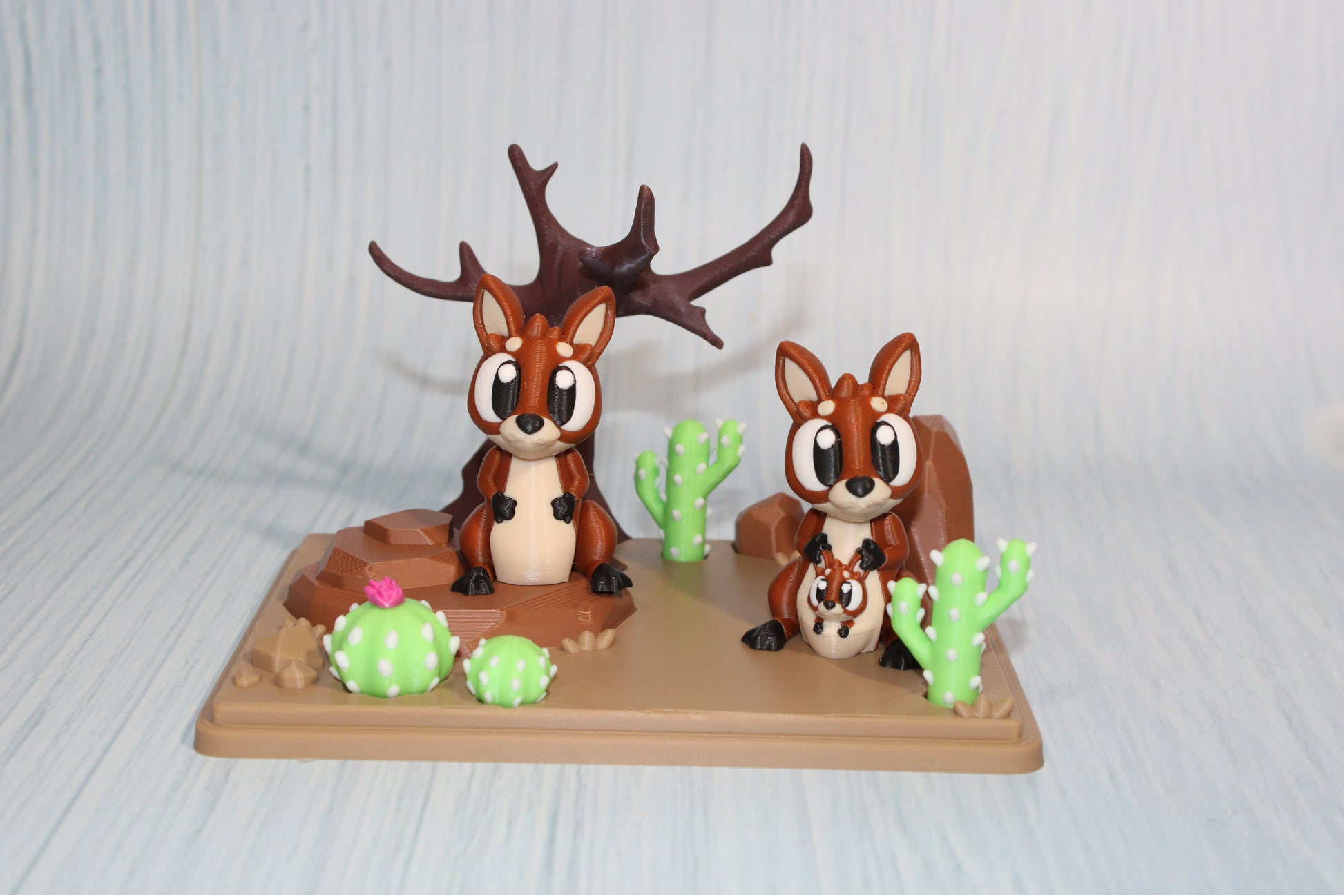 Flexi Kangaroo and Mini Desert Design Showcase-3D Printed Flexi Fidget- Comes with 2 Kangaroos - Wonderland 3D Printing 