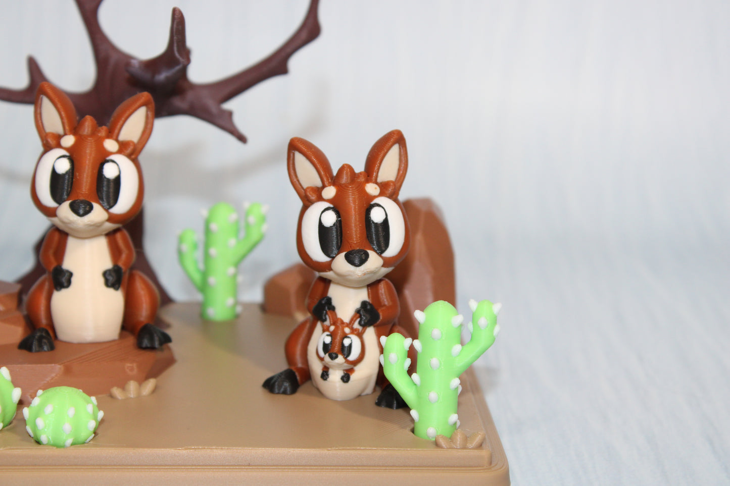 Flexi Kangaroo and Mini Desert Design Showcase-3D Printed Flexi Fidget- Comes with 2 Kangaroos - Wonderland 3D Printing 