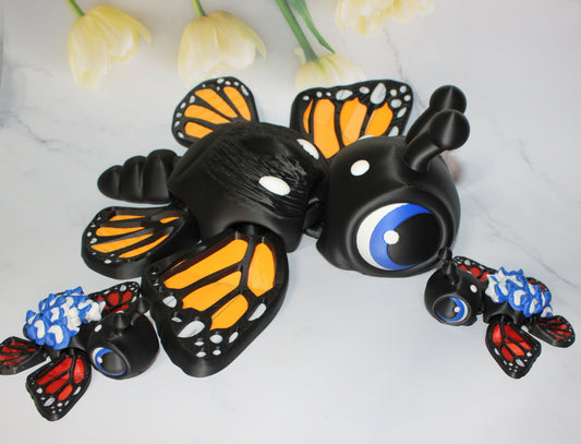 Texas Bluebonnet or Monarch Butterfly Turtles Articulated 3d Printed Figurine - Wonderland 3D Printing 