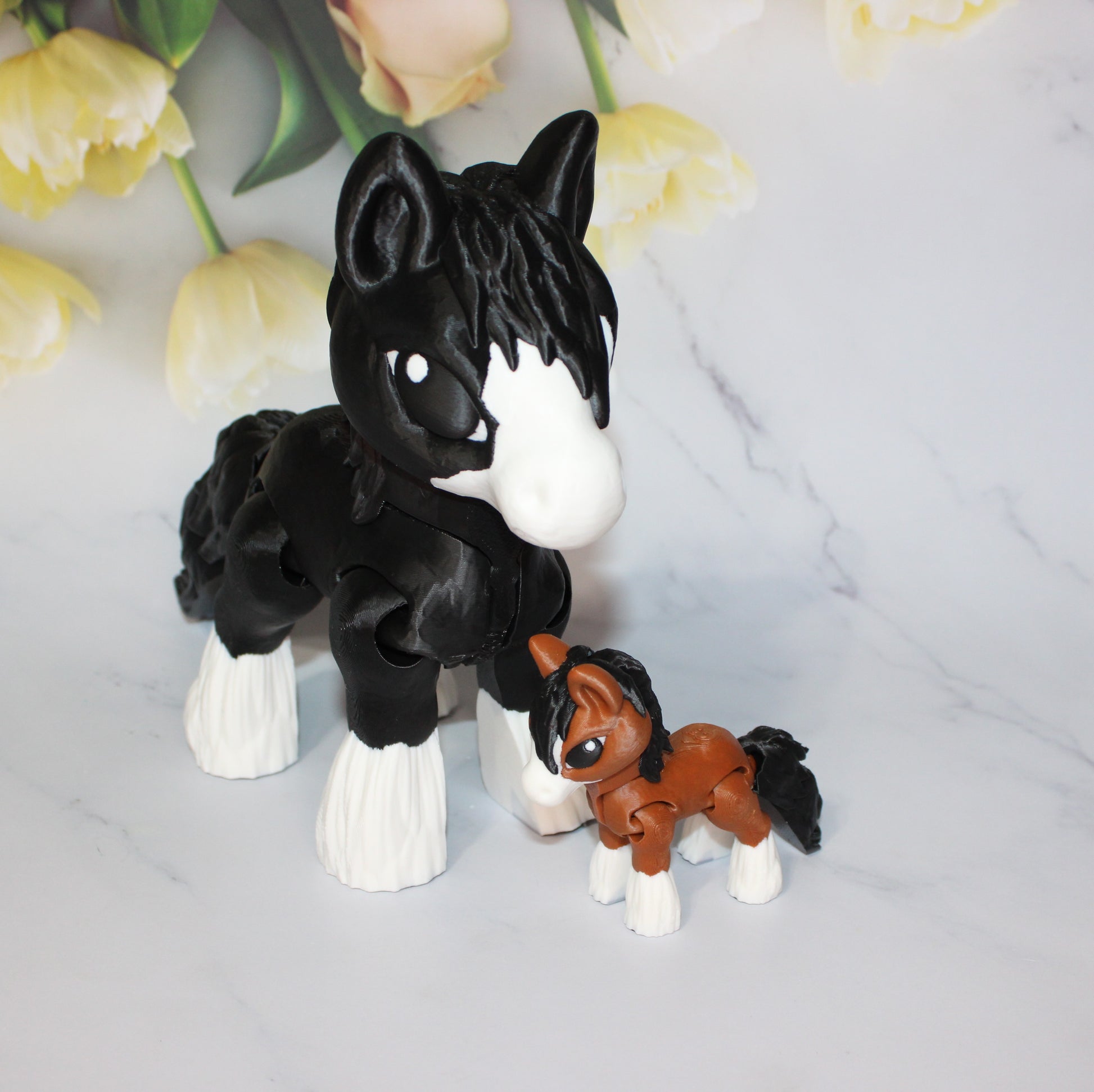 Horse or Jumbo Horse 3D Printed Articulated Figurine - Wonderland 3D Printing 