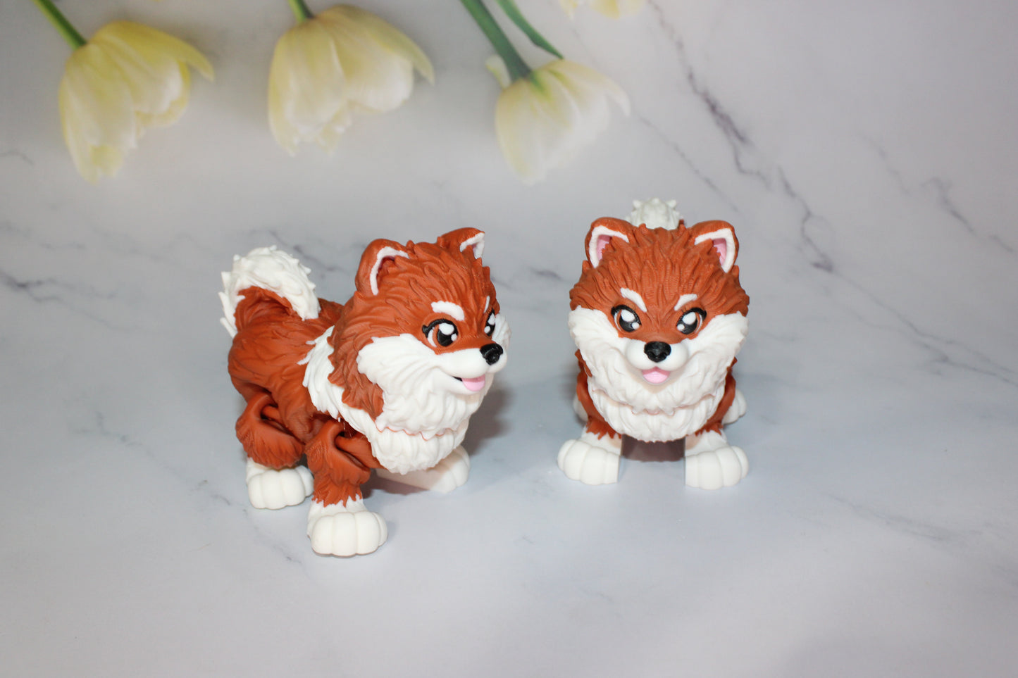 Pomeranian 3D Printed Articulated Figurine Fidget - Wonderland 3D Printing 