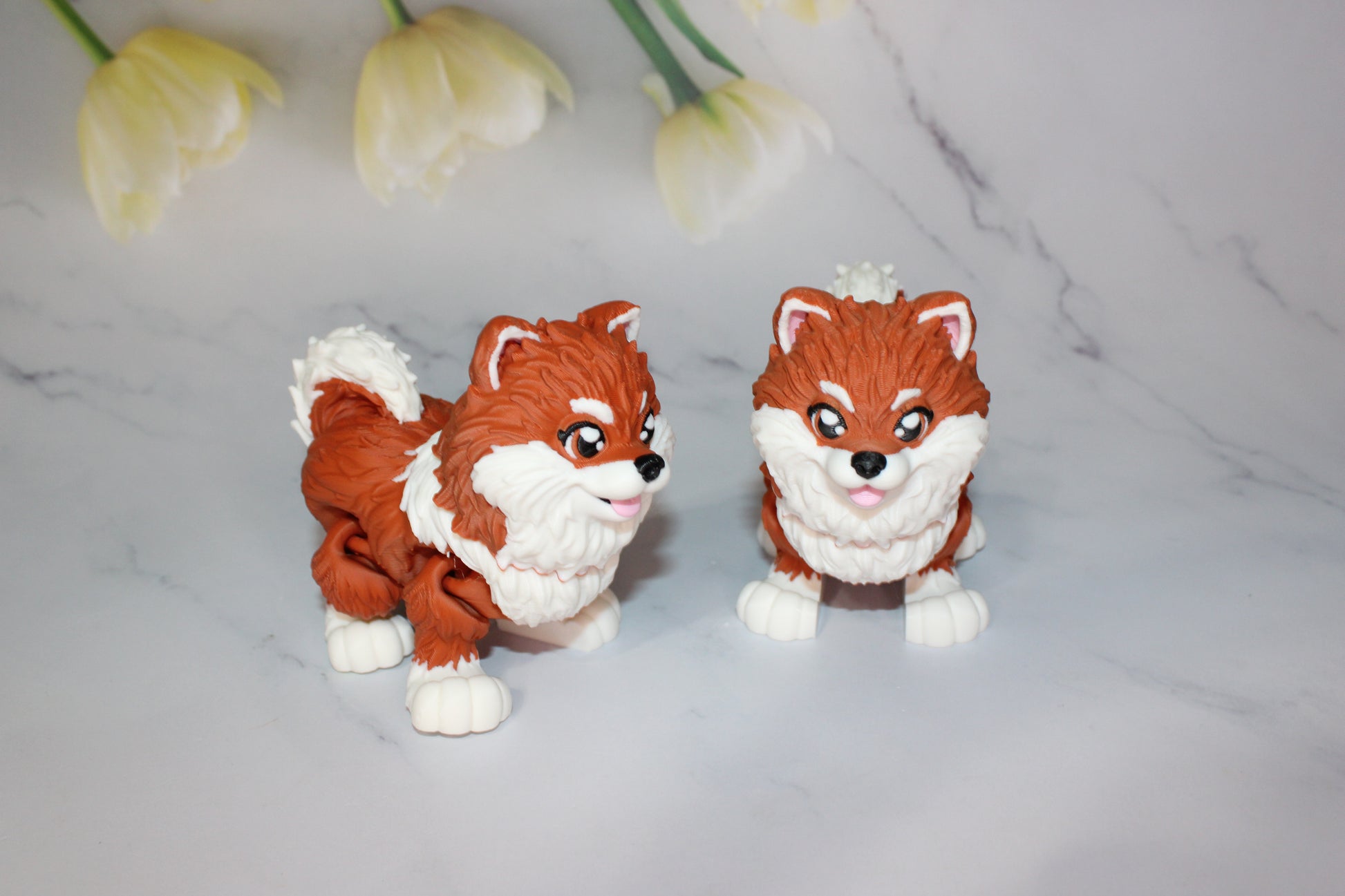 Pomeranian 3D Printed Articulated Figurine Fidget - Wonderland 3D Printing 