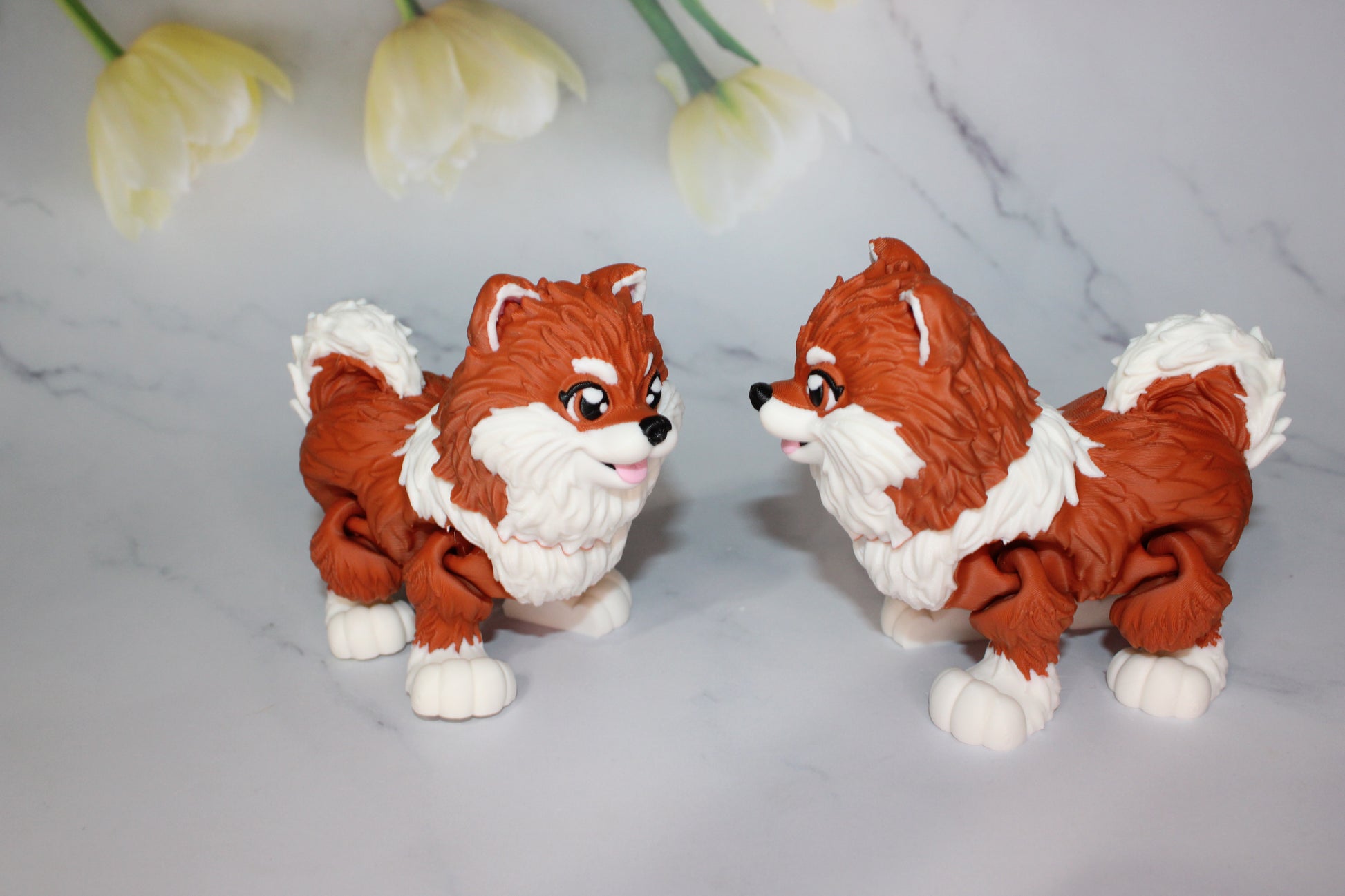 Pomeranian 3D Printed Articulated Figurine Fidget - Wonderland 3D Printing 