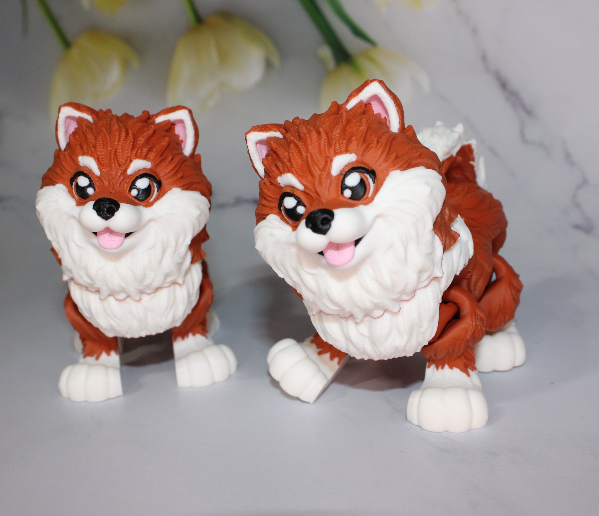 Pomeranian 3D Printed Articulated Figurine Fidget - Wonderland 3D Printing 