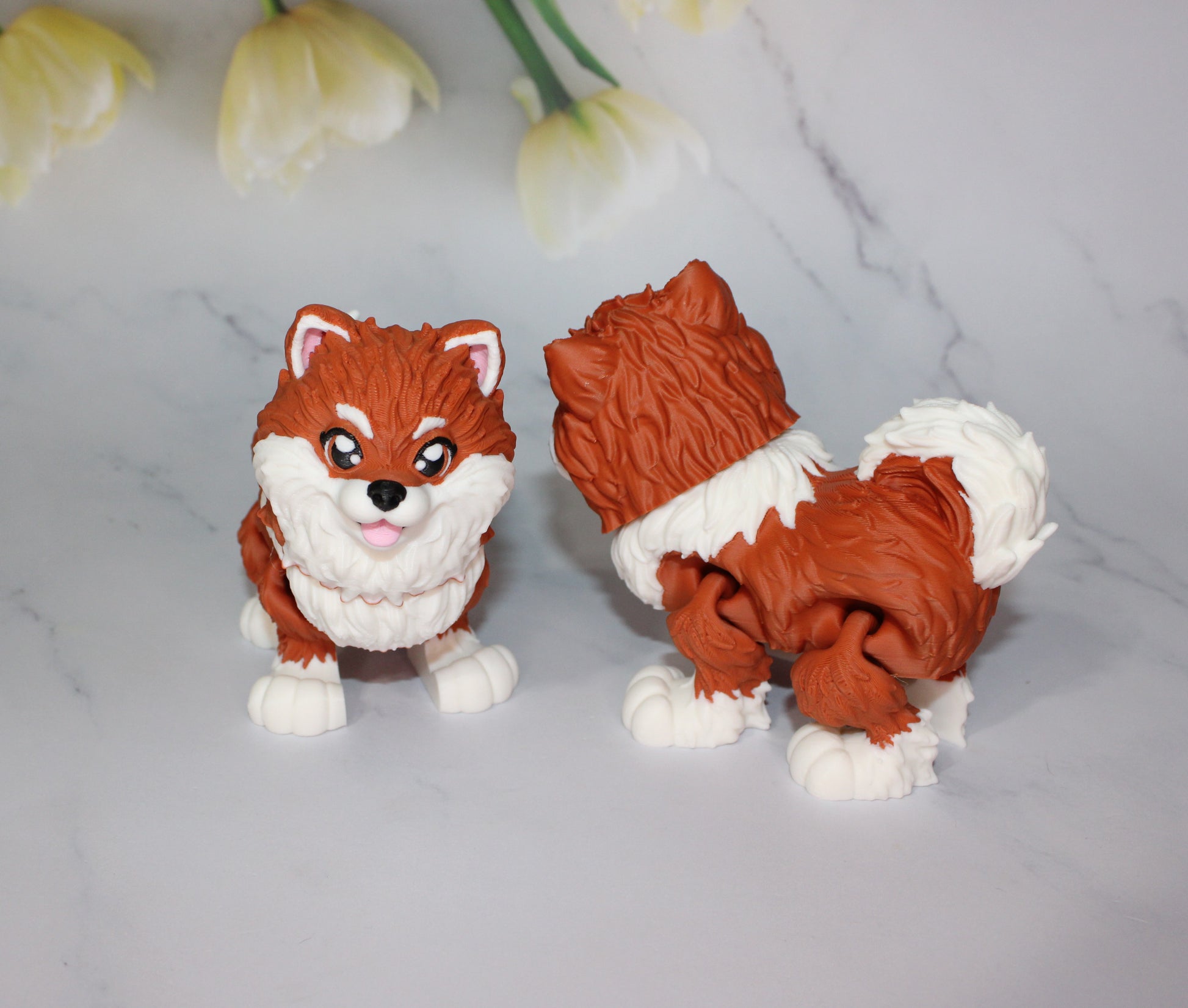 Pomeranian 3D Printed Articulated Figurine Fidget - Wonderland 3D Printing 