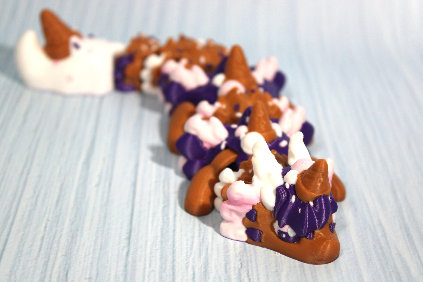 Ice Cream Dragon 9.5" Long-3d printed - Wonderland 3D Printing 