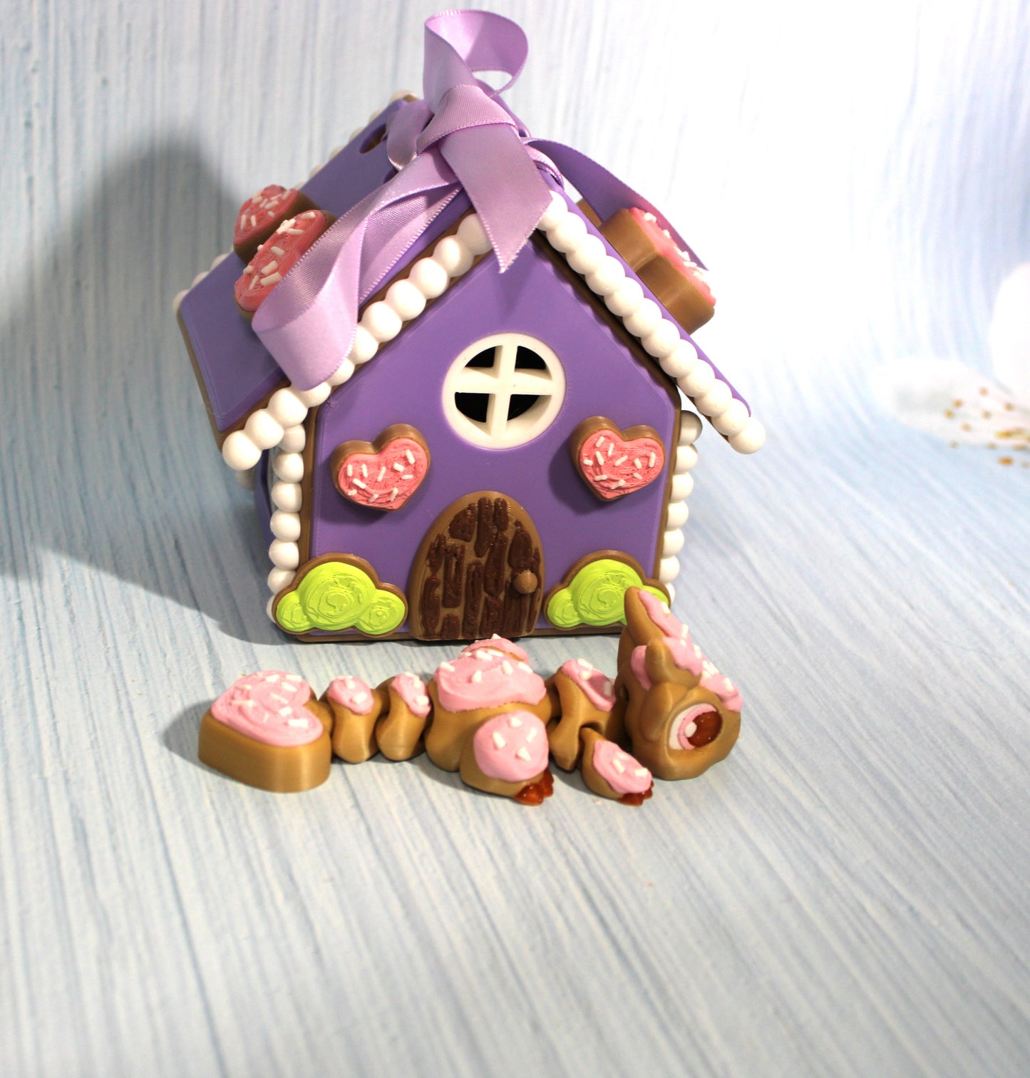 Sugar Cookie Dragon with Bonus Clicker tail Version-Cookie House Options - Wonderland 3D Printing 