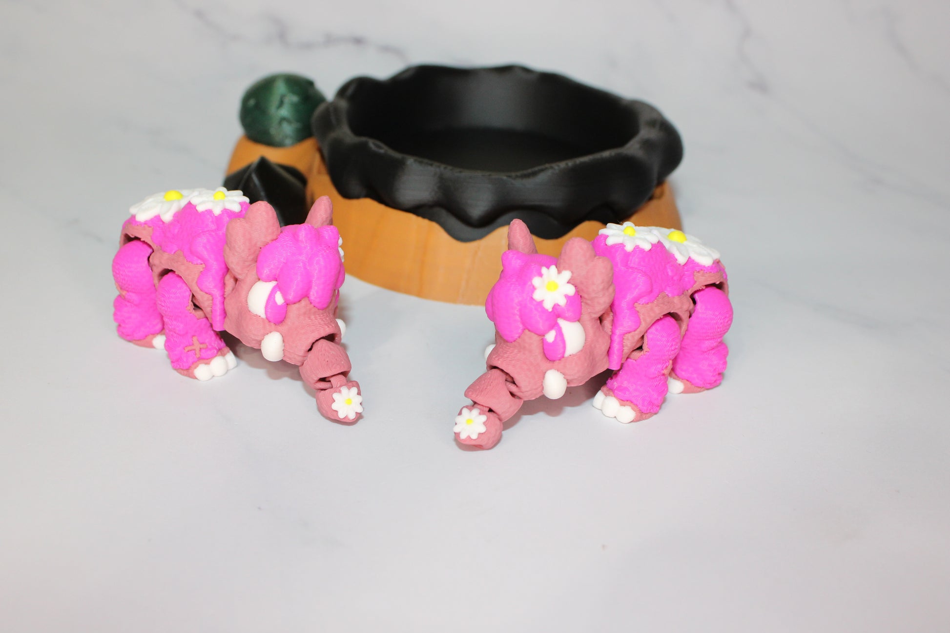 Magnolia the Mammoth or Daisy the Mammoth with Tar Pit Options 3D Printed Articulated Flexi Figurine - Wonderland 3D Printing 