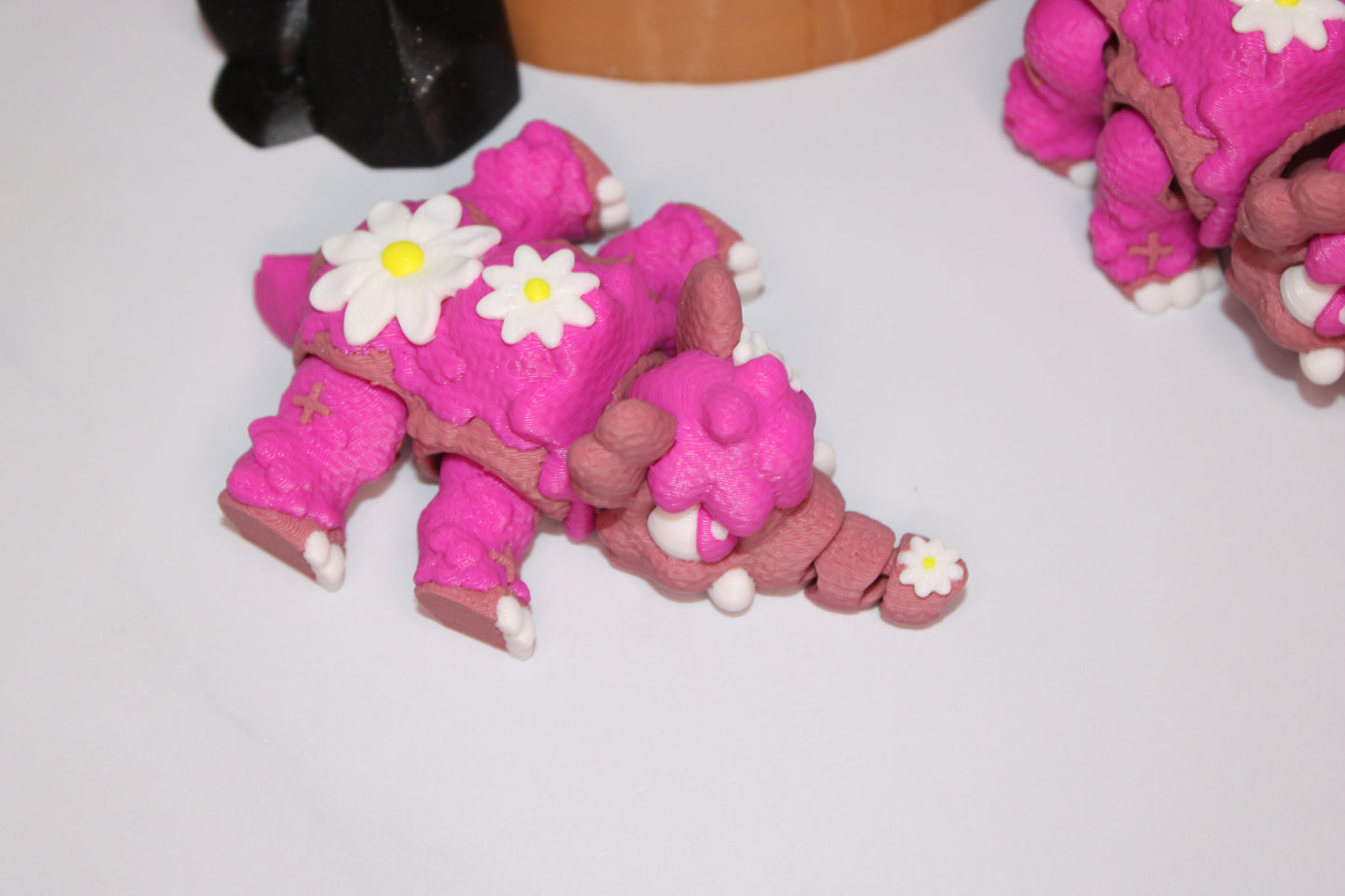Magnolia the Mammoth or Daisy the Mammoth with Tar Pit Options 3D Printed Articulated Flexi Figurine - Wonderland 3D Printing 