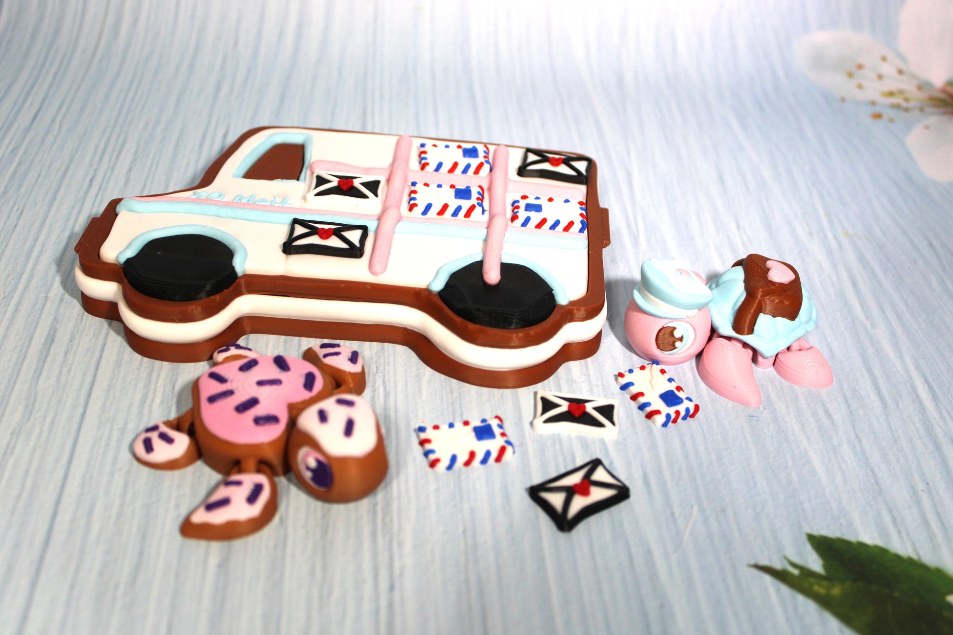 Sweet Turtles 2.5" Long with Tic Tac Toe Game Options-3d printed - Wonderland 3D Printing 