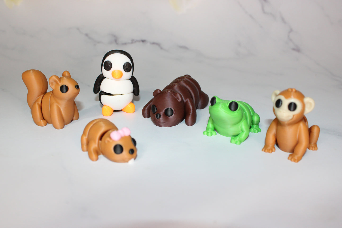 Random Packs of Mini Zou Pocket Pets-0.8-1.5 inches. 3D Printed Mini Fidget Figurines. Great for Birthday Parties! - Wonderland 3D Printing 