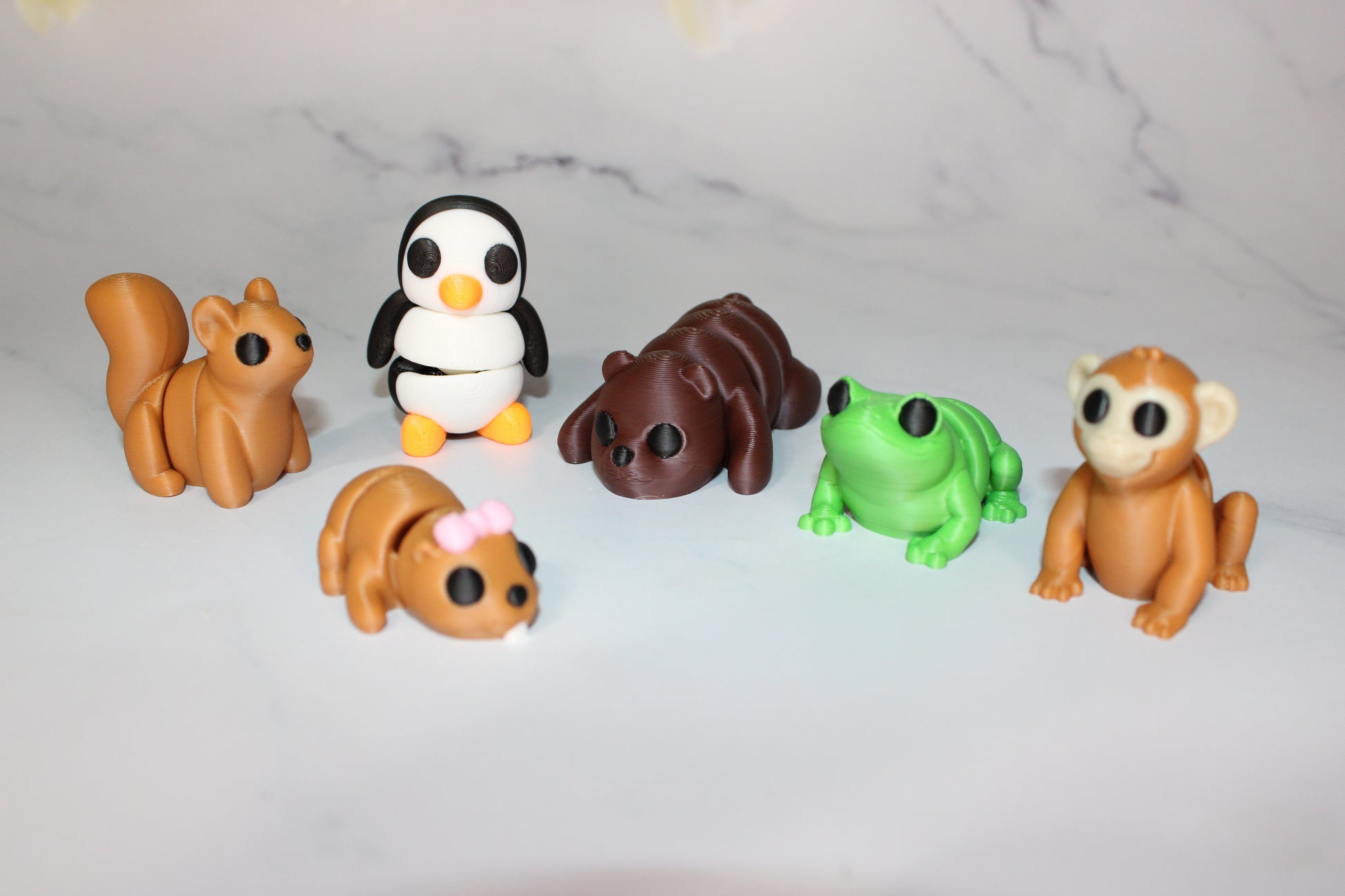 Random Packs of Mini Zou Pocket Pets-0.8-1.5 inches. 3D Printed Mini Fidget Figurines. Great for Birthday Parties! - Wonderland 3D Printing 