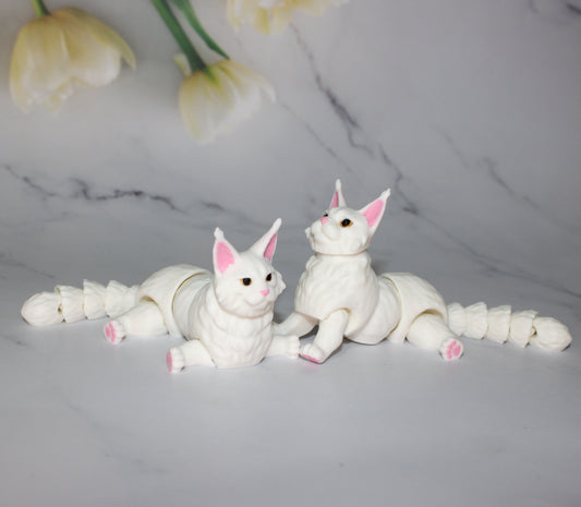 Maine Coon Cat 3D Printed Articulated Figurine - Wonderland 3D Printing 