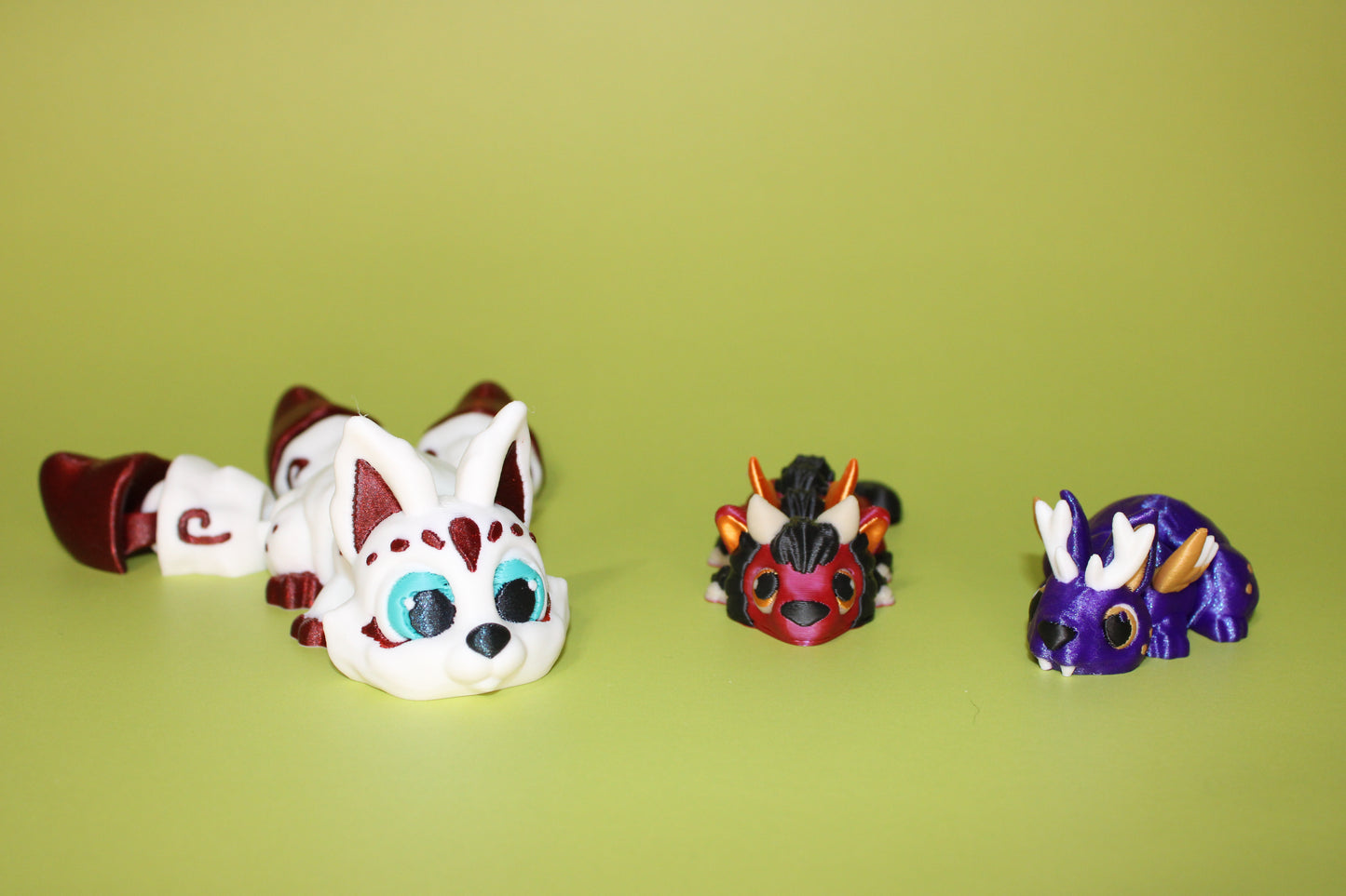 Cryptids- Kitsune, Jersey Devil, and Wolpertinger Articulated 3d Printed Figurine - Wonderland 3D Printing 