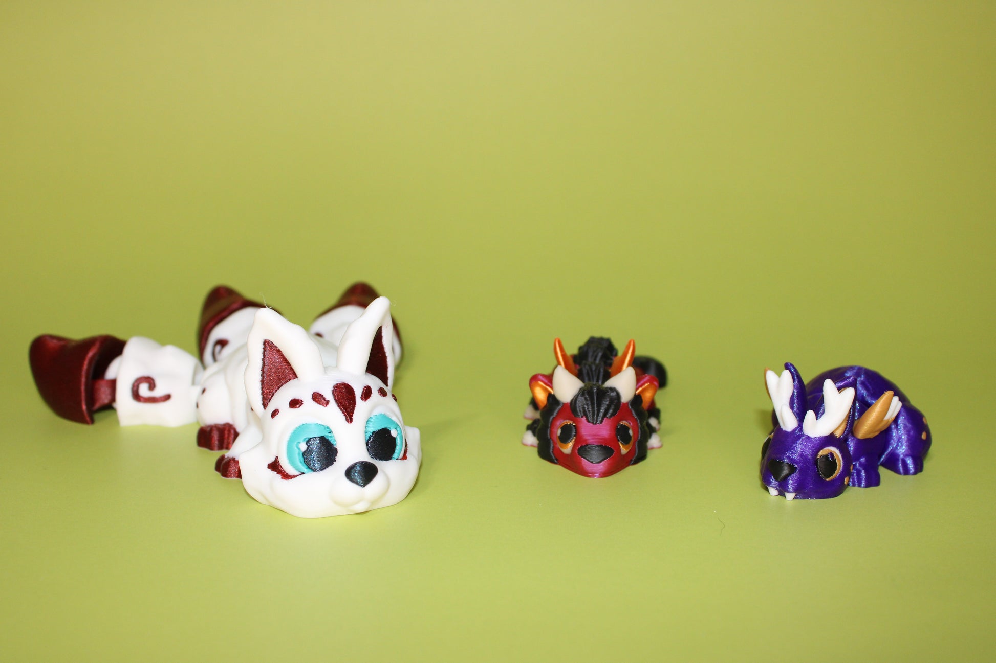Cryptids- Kitsune, Jersey Devil, and Wolpertinger Articulated 3d Printed Figurine - Wonderland 3D Printing 