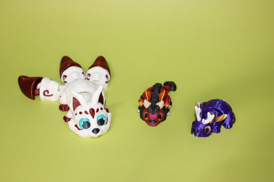 Cryptids- Kitsune, Jersey Devil, and Wolpertinger Articulated 3d Printed Figurine - Wonderland 3D Printing 