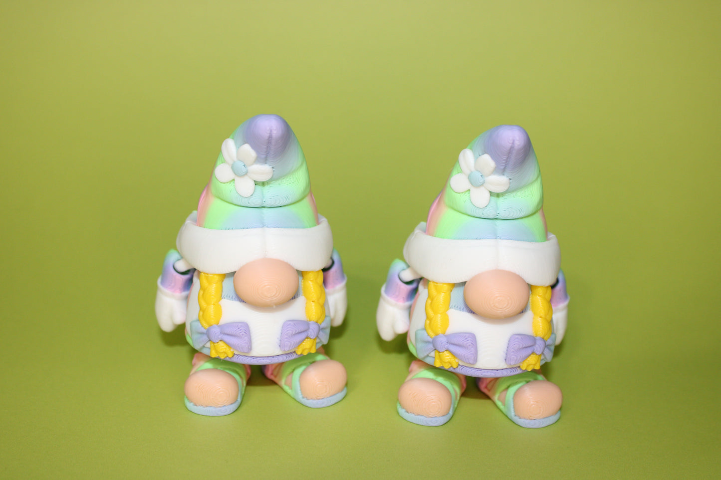 Summer Garden Gnome:3.25 in -3D Printed Articulated Figurine - Wonderland 3D Printing 