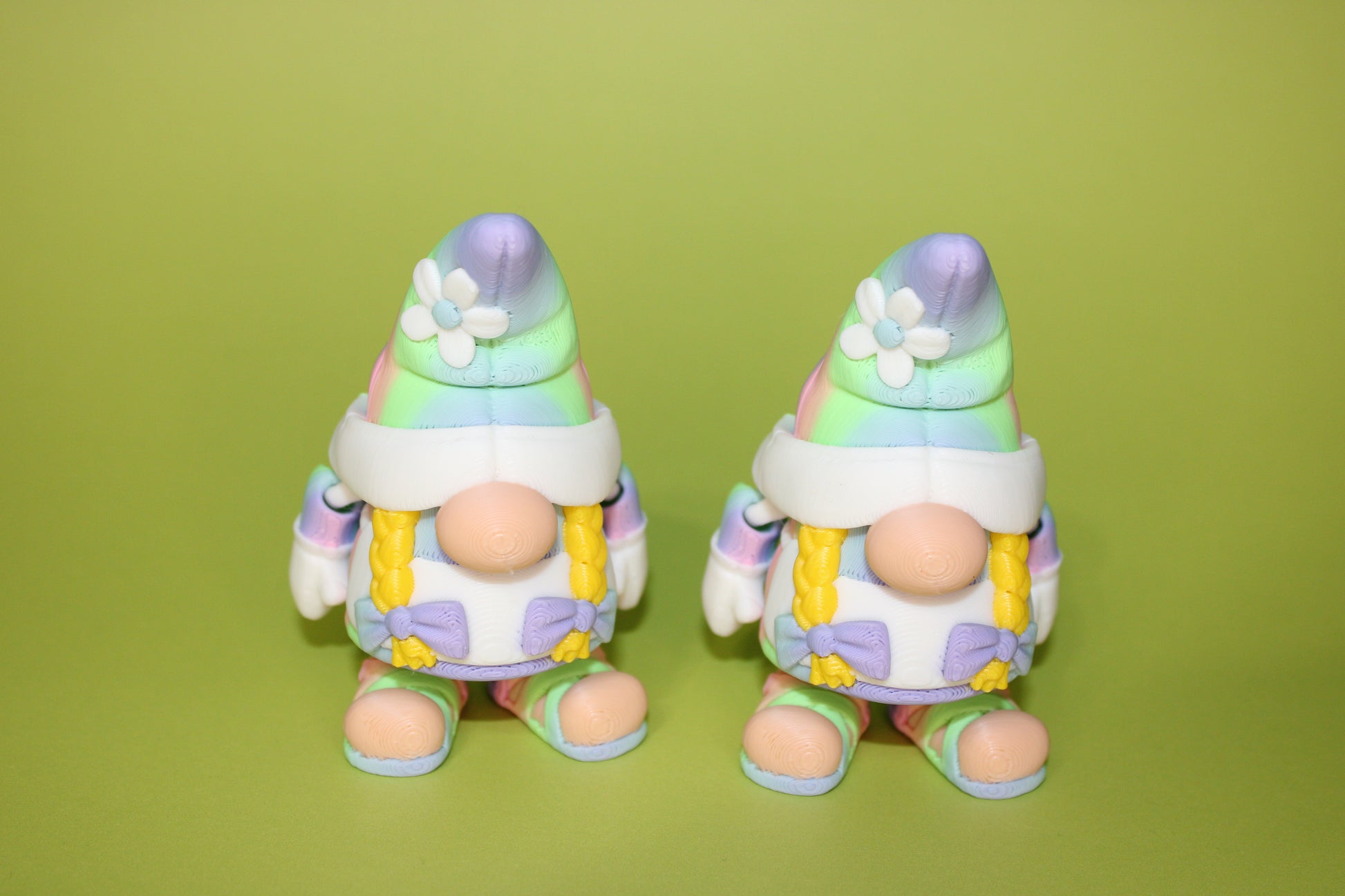 Summer Garden Gnome:3.25 in -3D Printed Articulated Figurine - Wonderland 3D Printing 