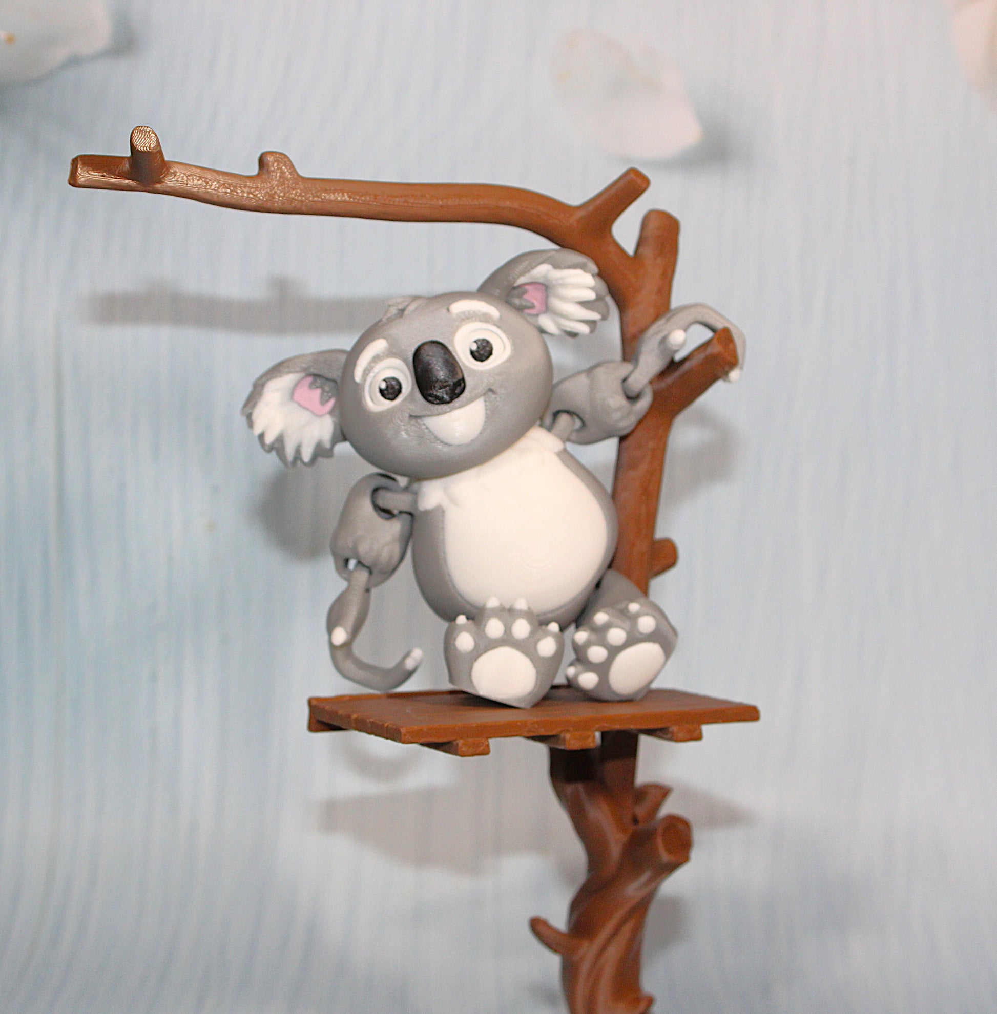 Koala with Tree Options 3D Printed Articulated Figurine - Wonderland 3D Printing 
