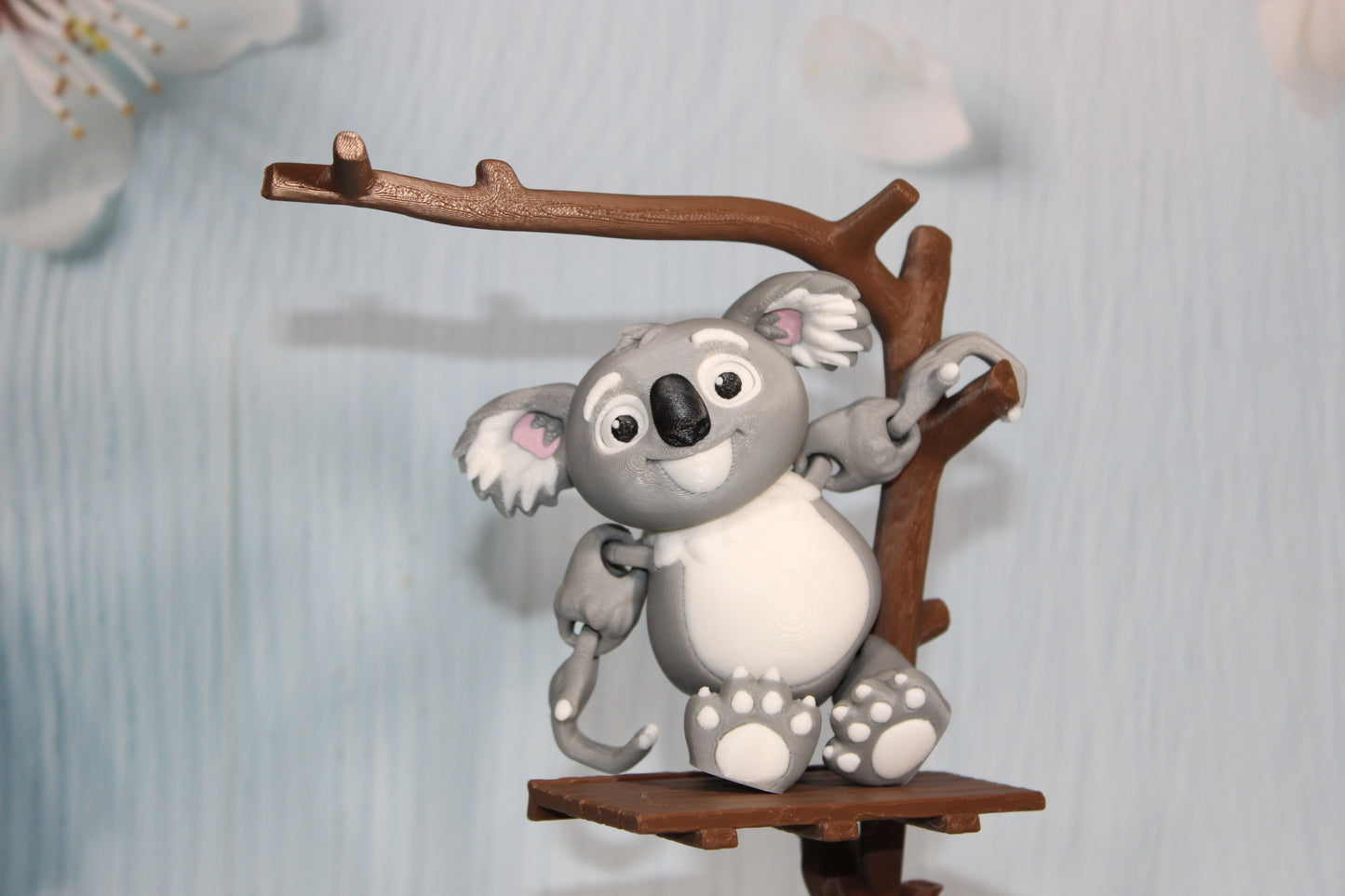 Koala with Tree Options 3D Printed Articulated Figurine - Wonderland 3D Printing 