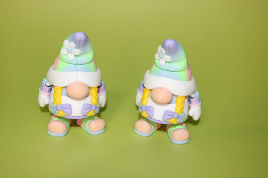 Summer Garden Gnome:3.25 in -3D Printed Articulated Figurine - Wonderland 3D Printing 