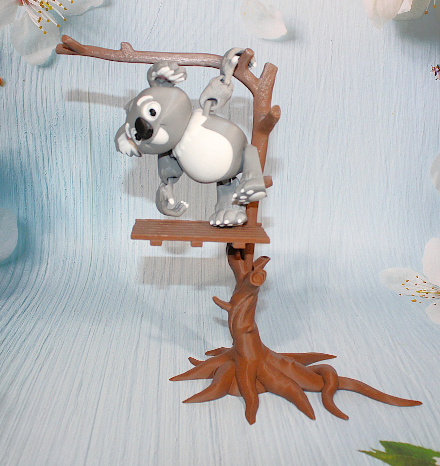Koala with Tree Options 3D Printed Articulated Figurine - Wonderland 3D Printing 