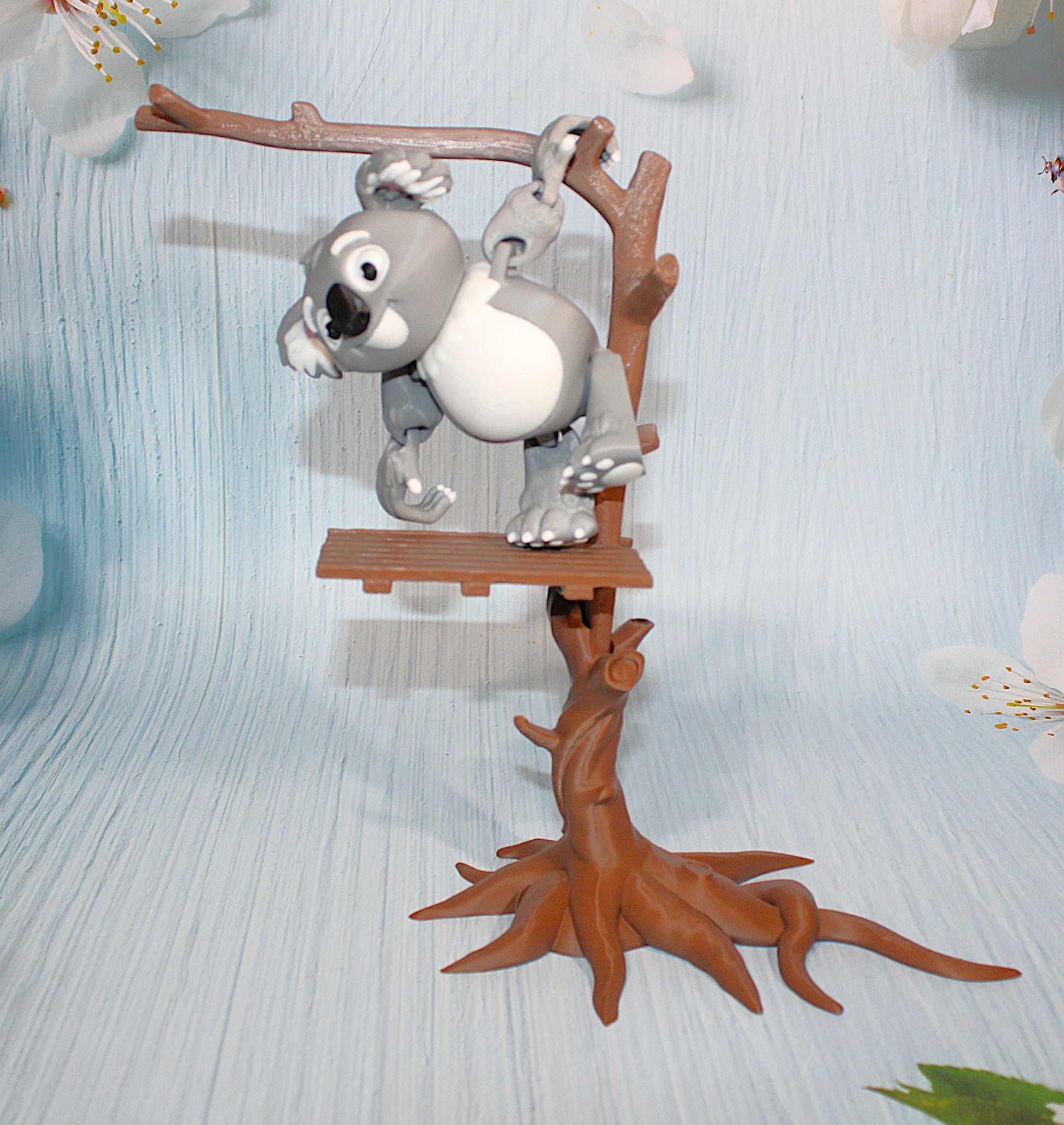 Koala with Tree Options 3D Printed Articulated Figurine - Wonderland 3D Printing 