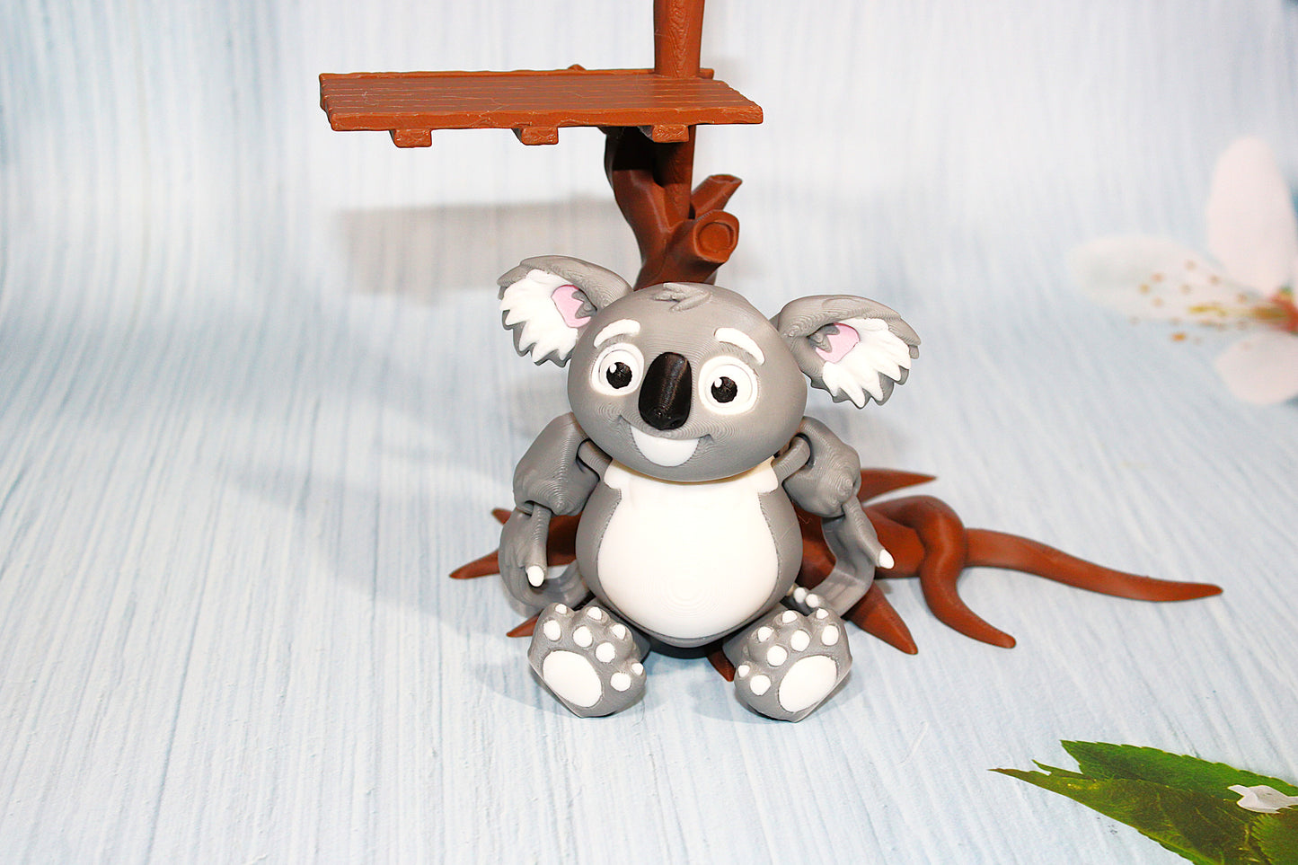 Koala with Tree Options 3D Printed Articulated Figurine - Wonderland 3D Printing 