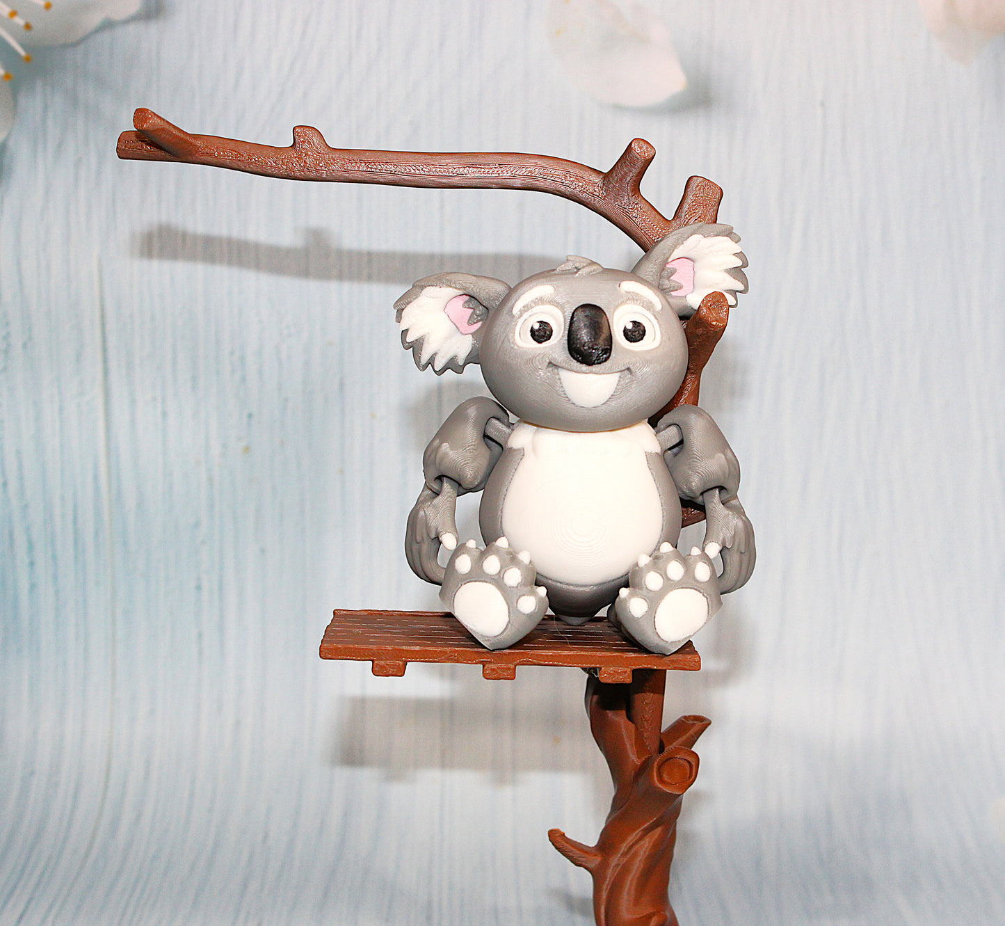 Koala with Tree Options 3D Printed Articulated Figurine - Wonderland 3D Printing 