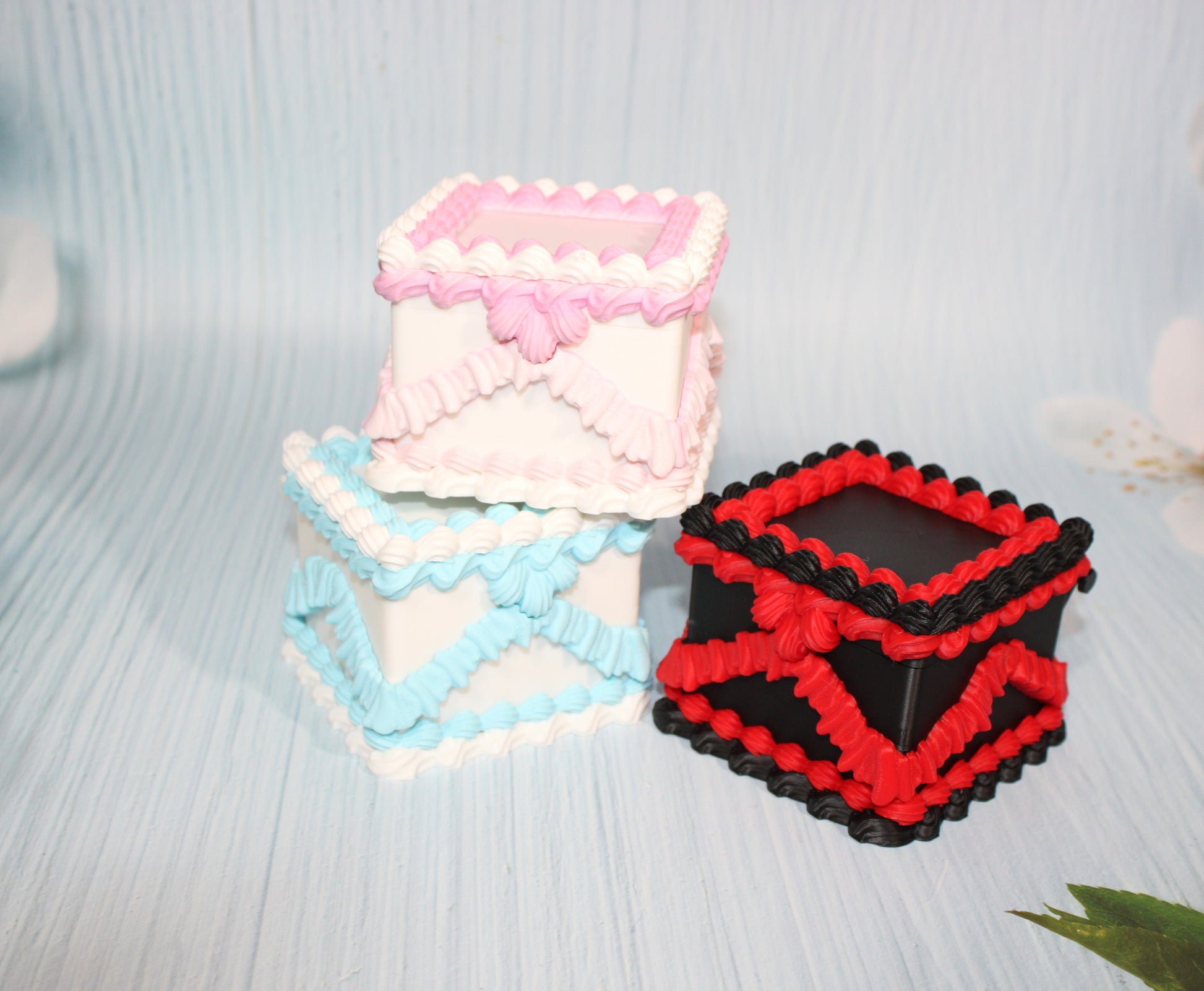 3d Printed Cake Storage Boxes 3" x 3" x 2.75'"t - Wonderland 3D Printing 