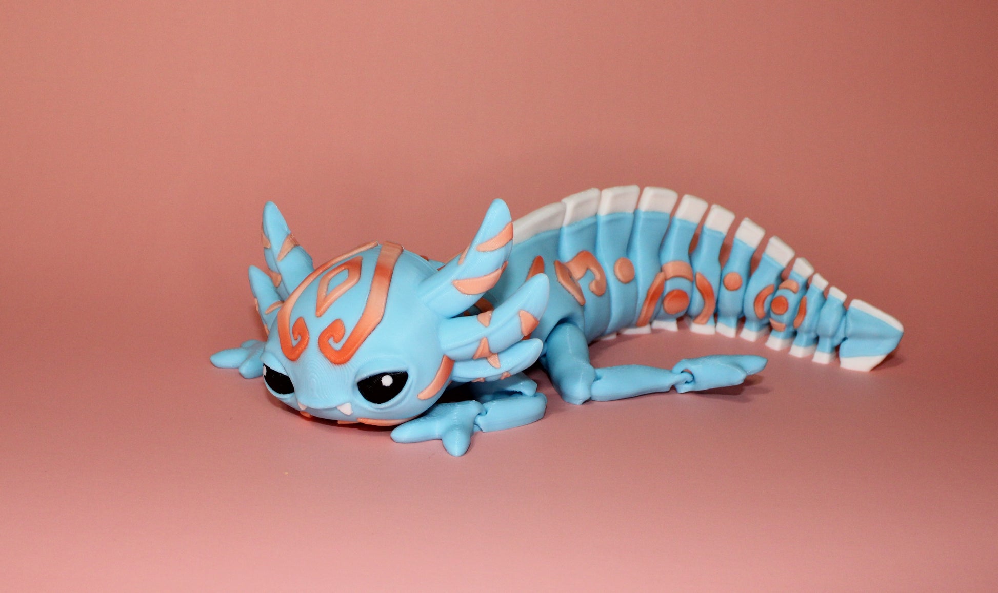 Aztec or Crochet Looking Axolotl 3D Printed Articulated Figurine - Wonderland 3D Printing 