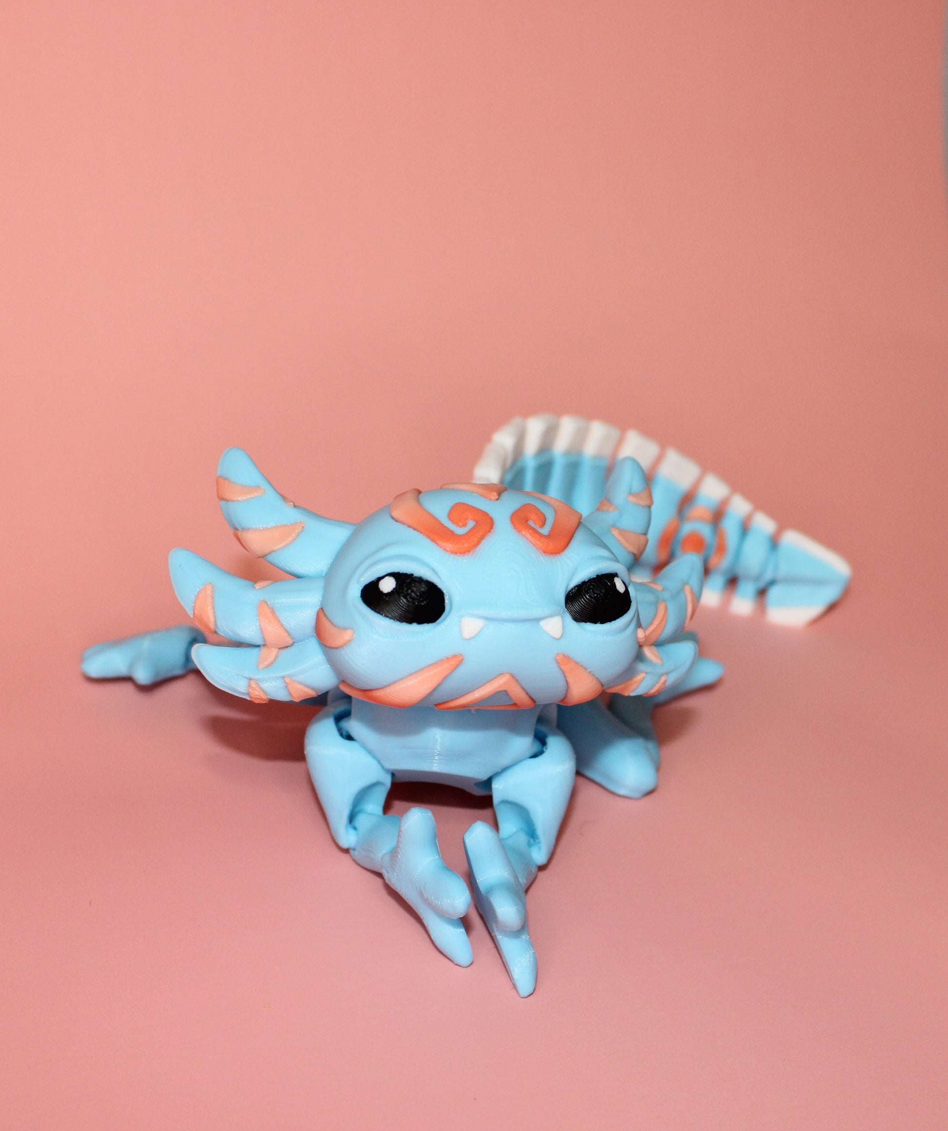 Aztec or Crochet Looking Axolotl 3D Printed Articulated Figurine - Wonderland 3D Printing 