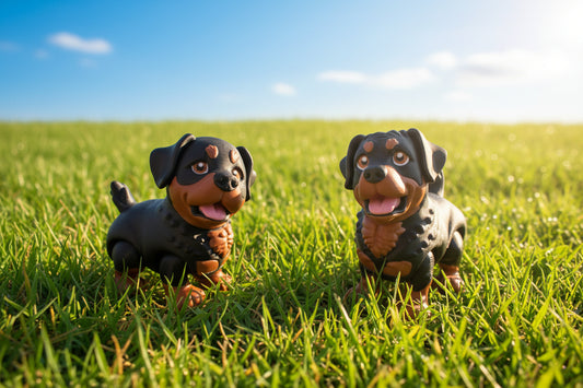 Rottweiler Dog 3D Printed Articulated Flexi Fidget Figurine - Wonderland 3D Printing 