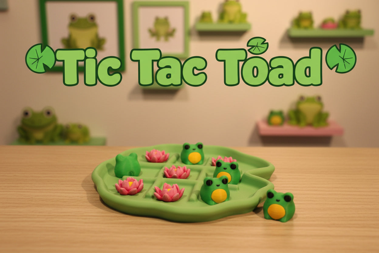 Tic Tac Toe Toad-3d printed - Wonderland 3D Printing 