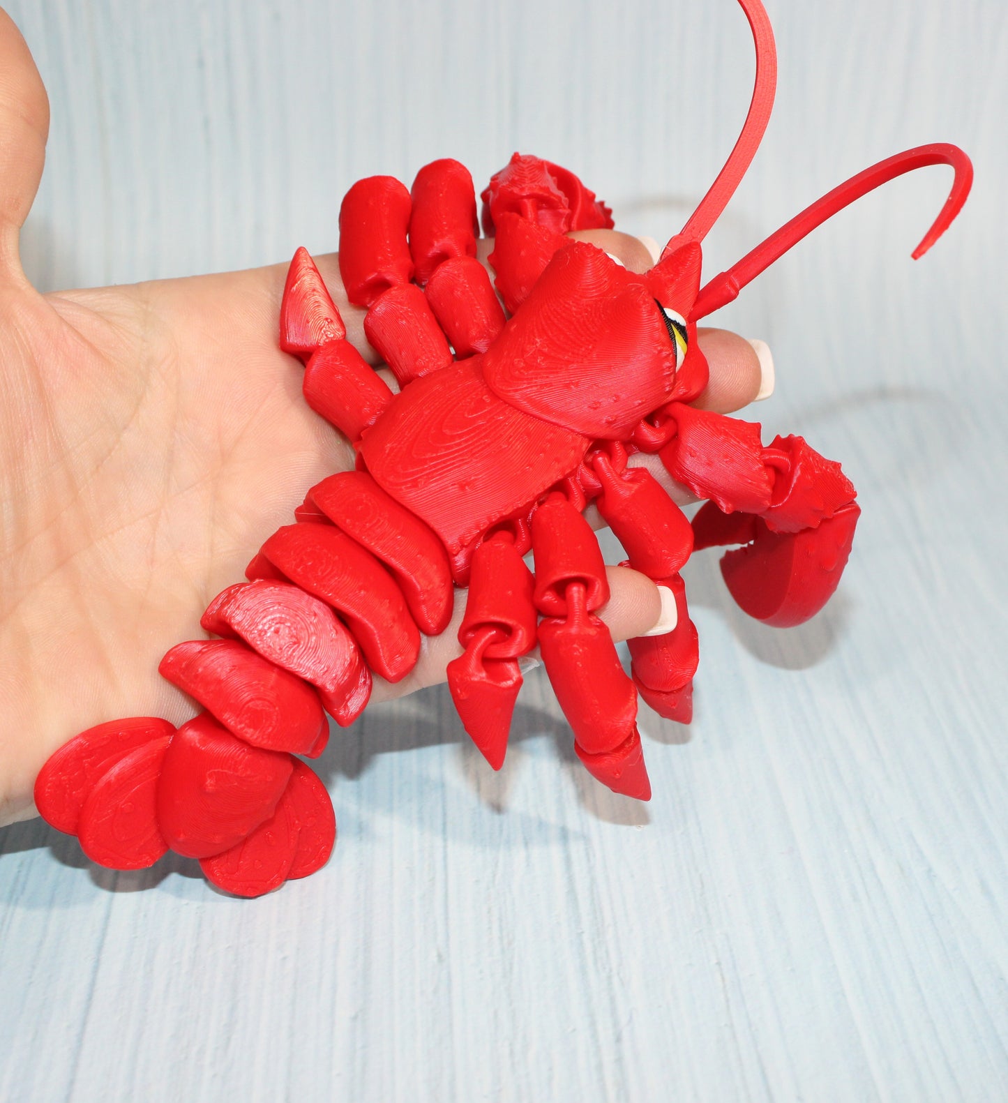 Lobster 7.5" long Flexi Fidget Articulated Toy - Wonderland 3D Printing 