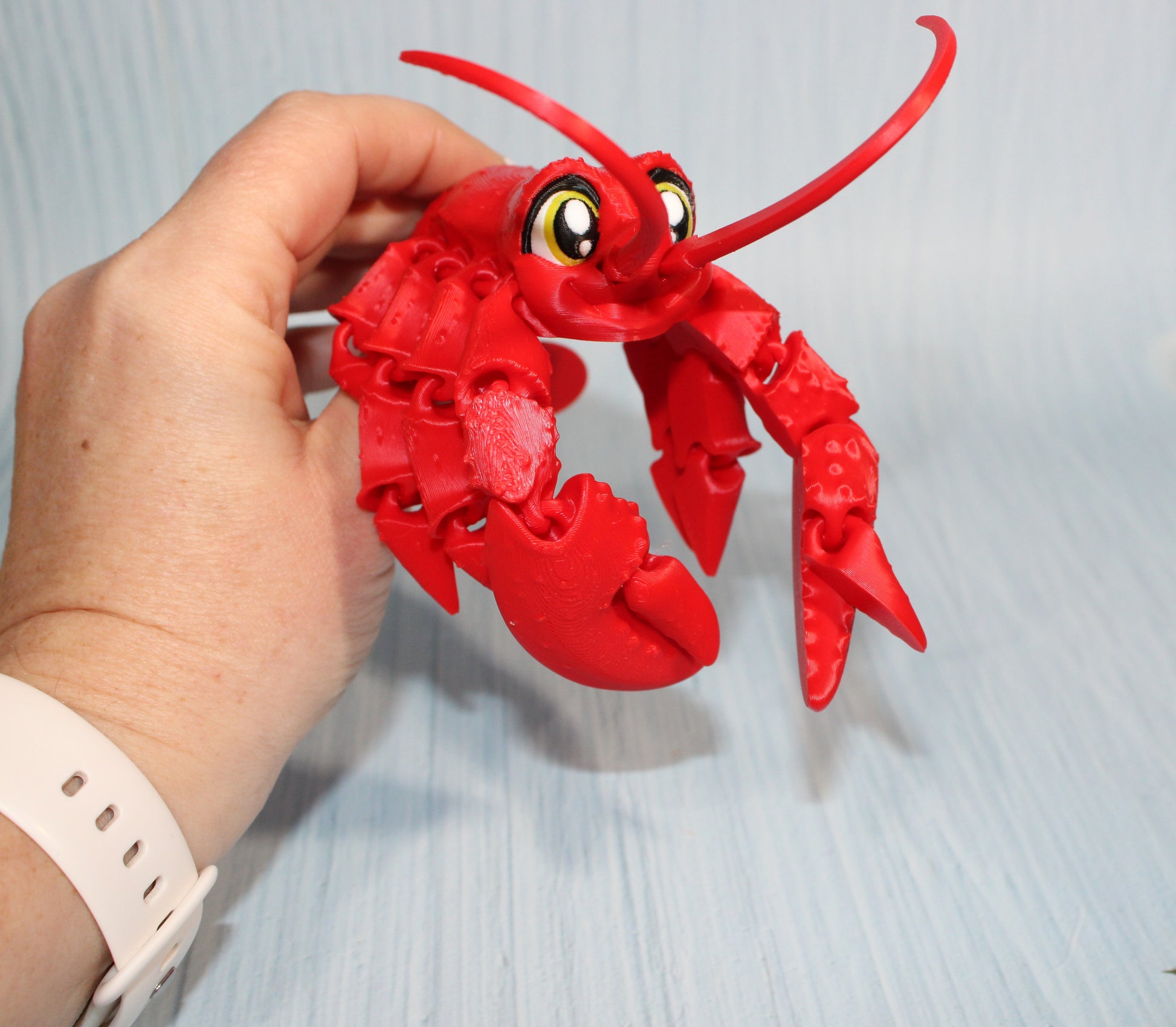 Lobster 7.5" long Flexi Fidget Articulated Toy - Wonderland 3D Printing 