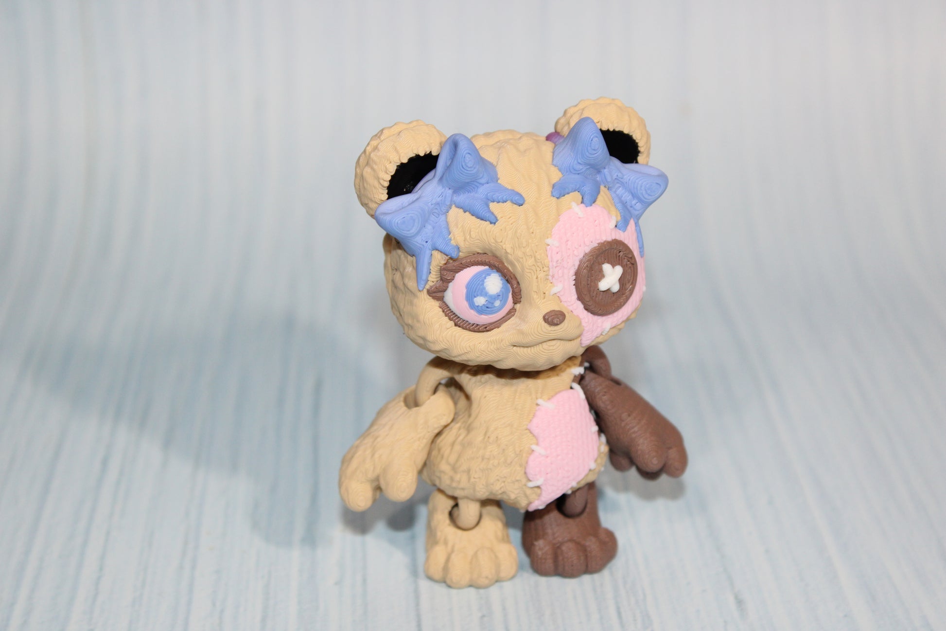 3D Printed Stuffed Teddy Bear 3.5" tall - Wonderland 3D Printing 