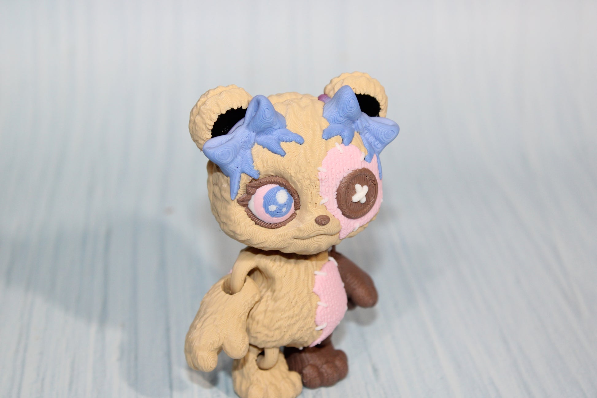3D Printed Stuffed Teddy Bear 3.5" tall - Wonderland 3D Printing 