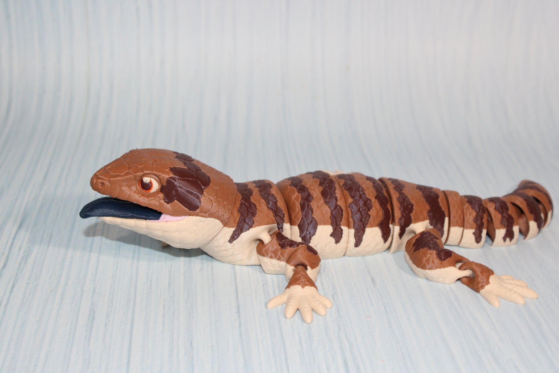 Blue Tongue Skink 3D Printed Articulated Flexi Fidget Figurine 10"Long - Wonderland 3D Printing 