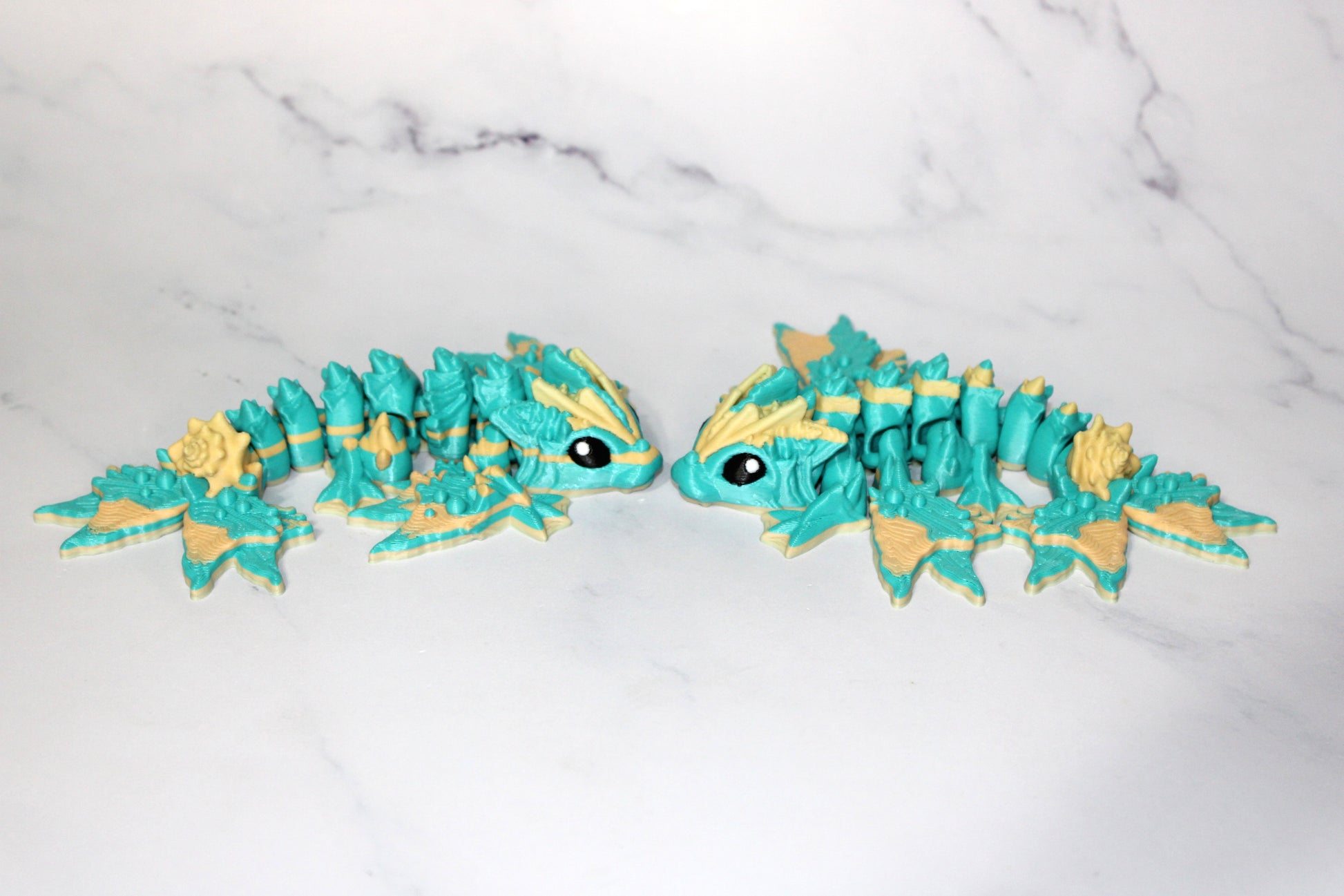 Tiny Ocean Baby Dragon5.5 inches Long 3D Printed Articulated Flexi Figurine - Wonderland 3D Printing 