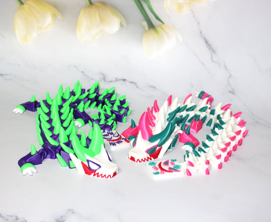 Jester  Dragon 3D Printed Articulated Figurine - Wonderland 3D Printing 
