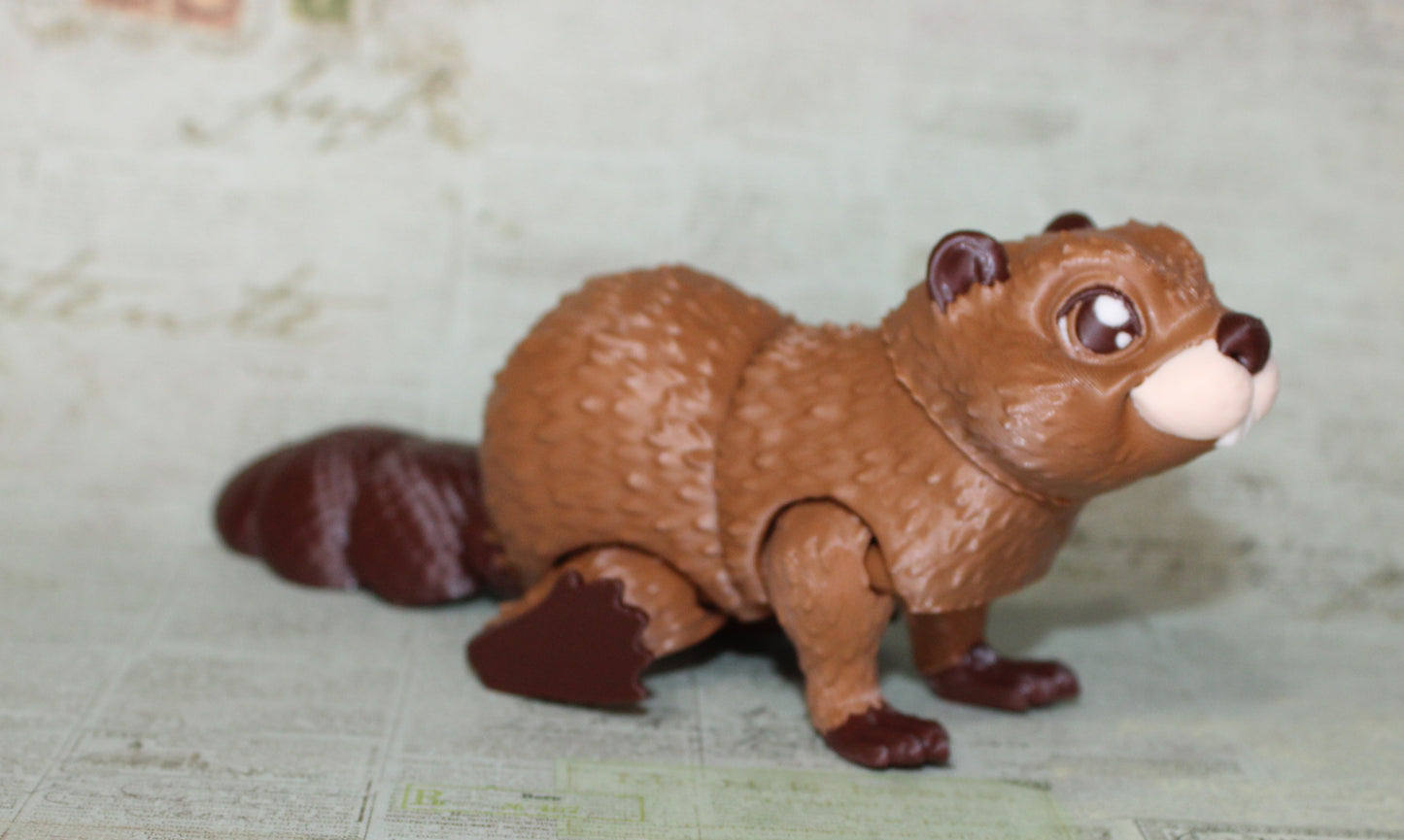 Beaver 3D Printed Articulated Figurine Fidget Toy