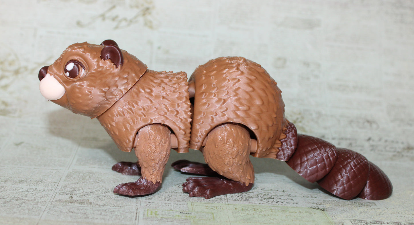 Beaver 3D Printed Articulated Figurine Fidget Toy