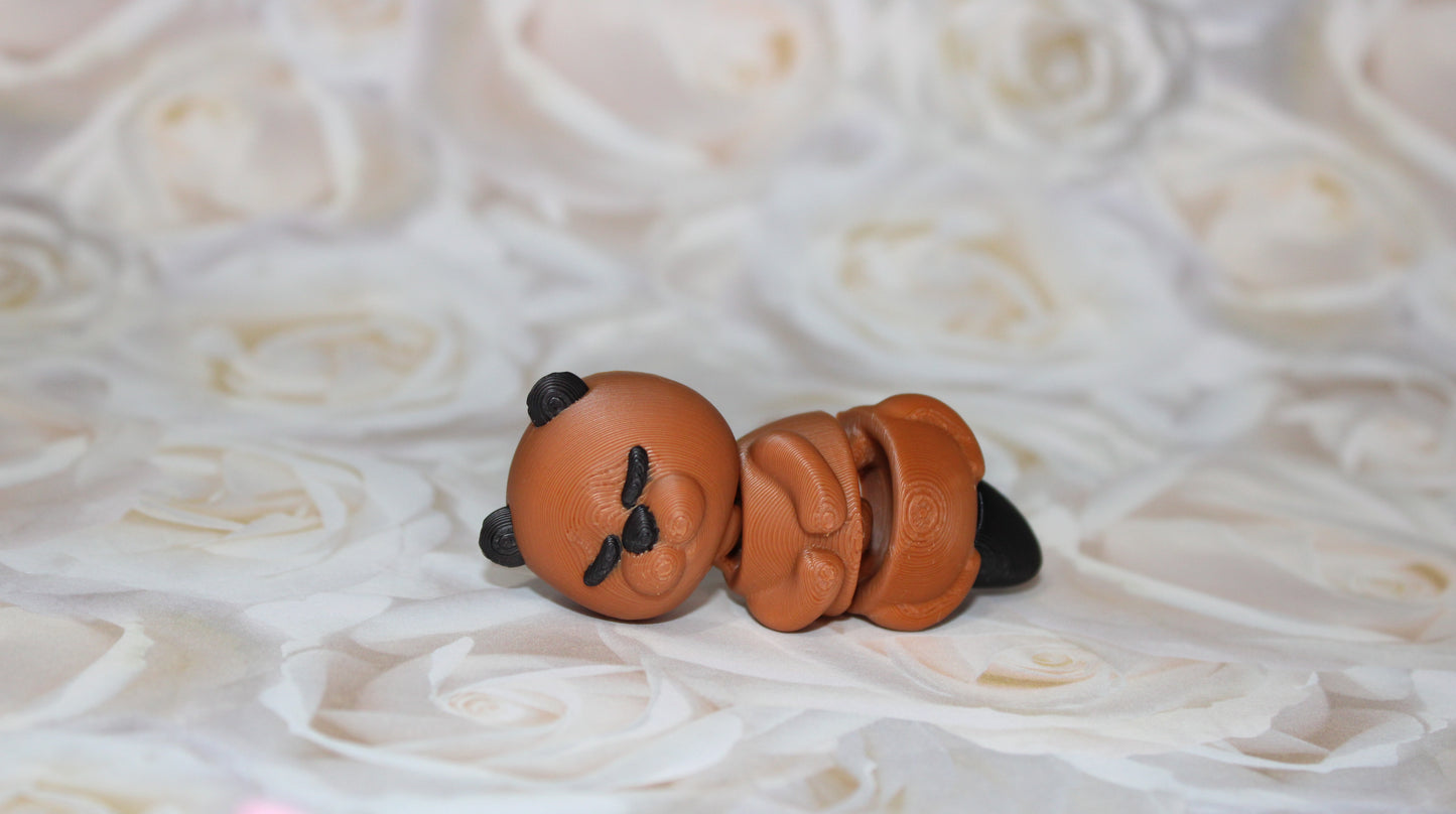 Sleeping Mini Animals Set 2.5  inches 3D Printed Articulated Flexi Fidget